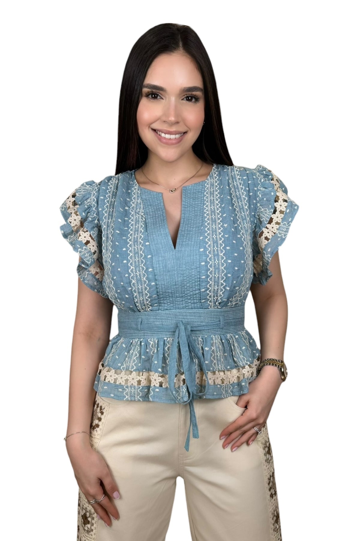 LA FLORÉ BLUE BLOUSE - PRE ORDER