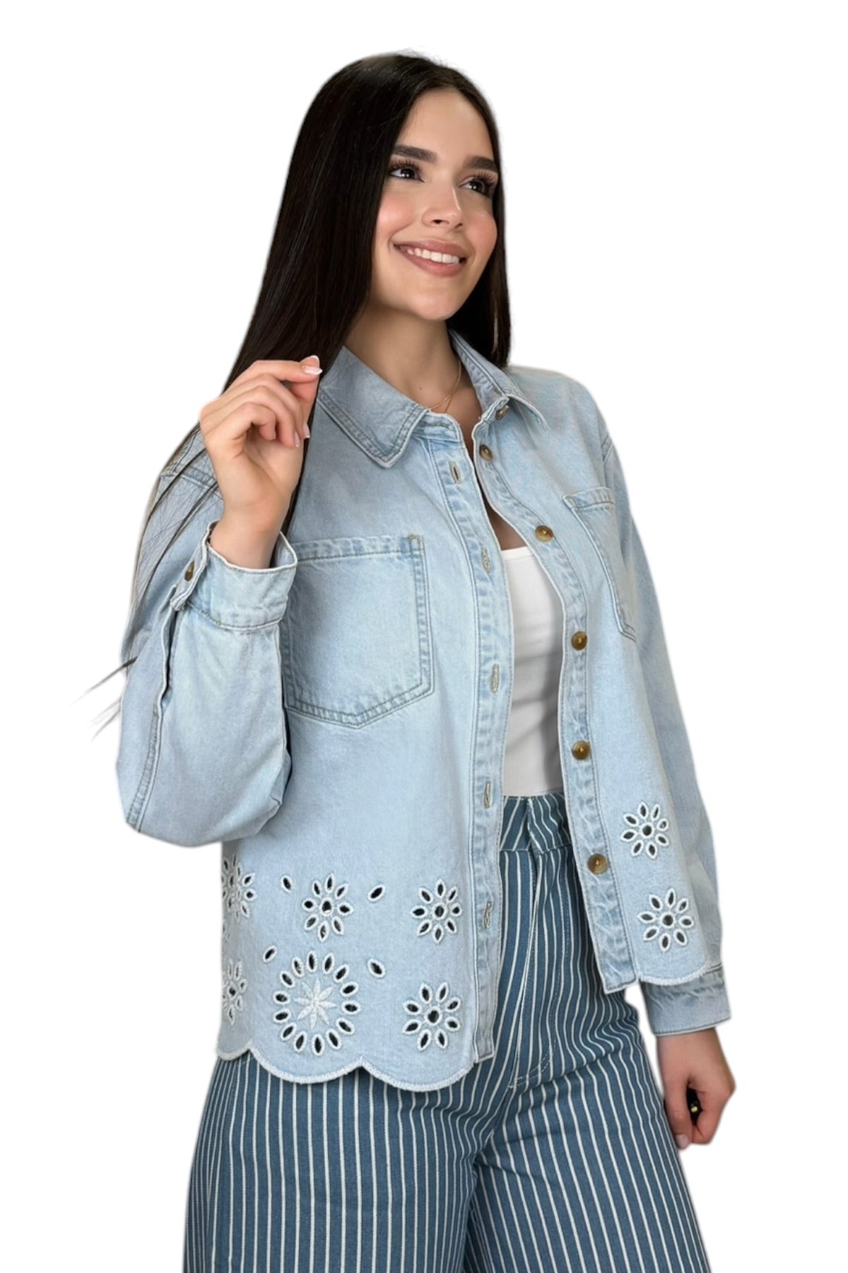 PARIS EYELET DENIM JACKET