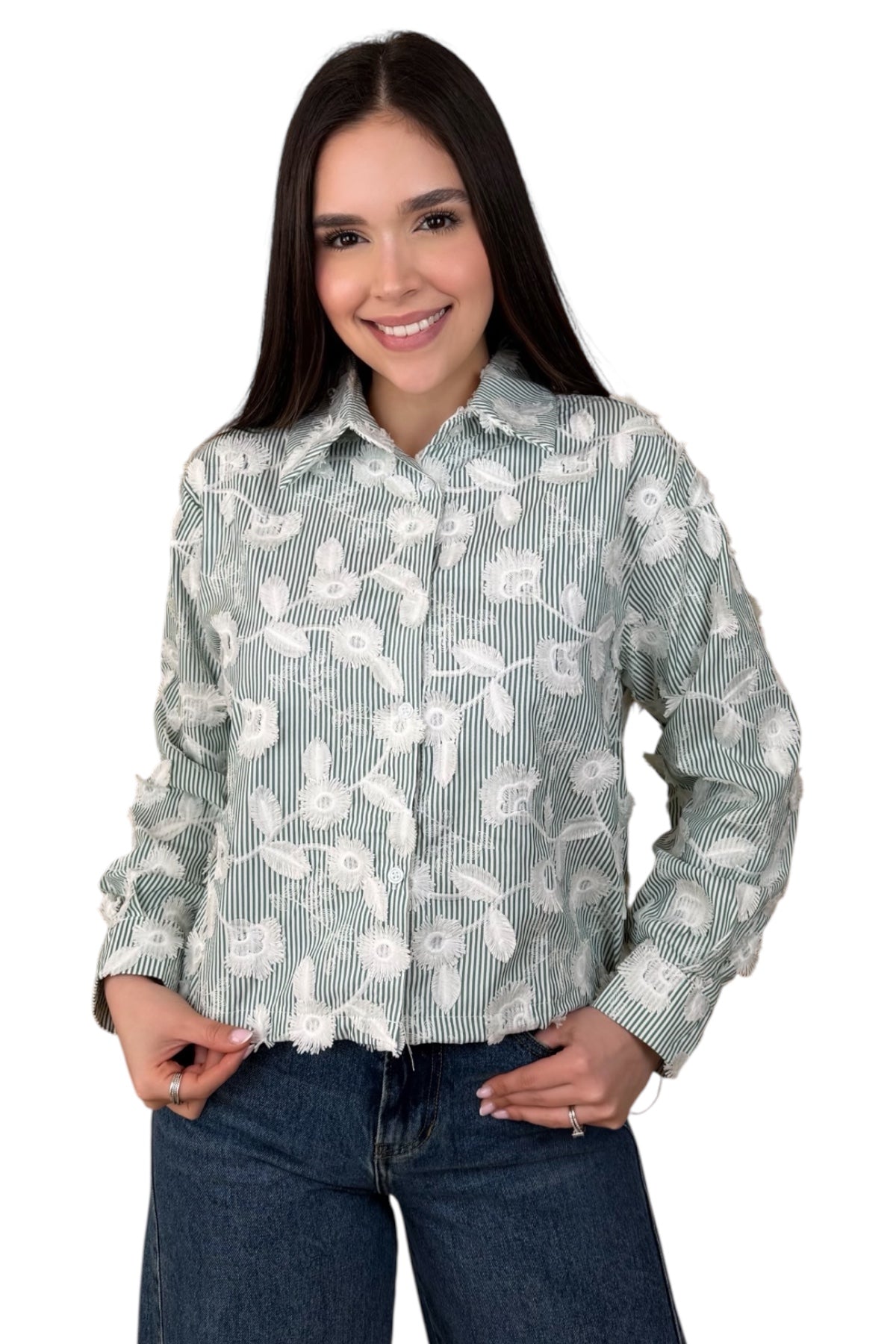 STRIPES BLOOM BLOUSE