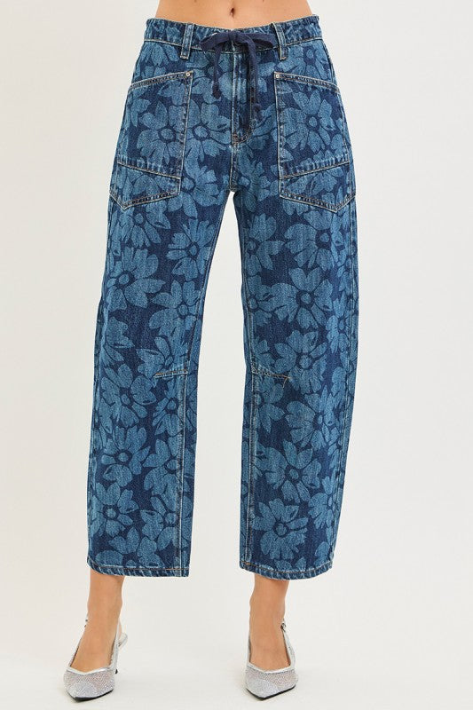 FLORAL PRINT CROPPED BARREL