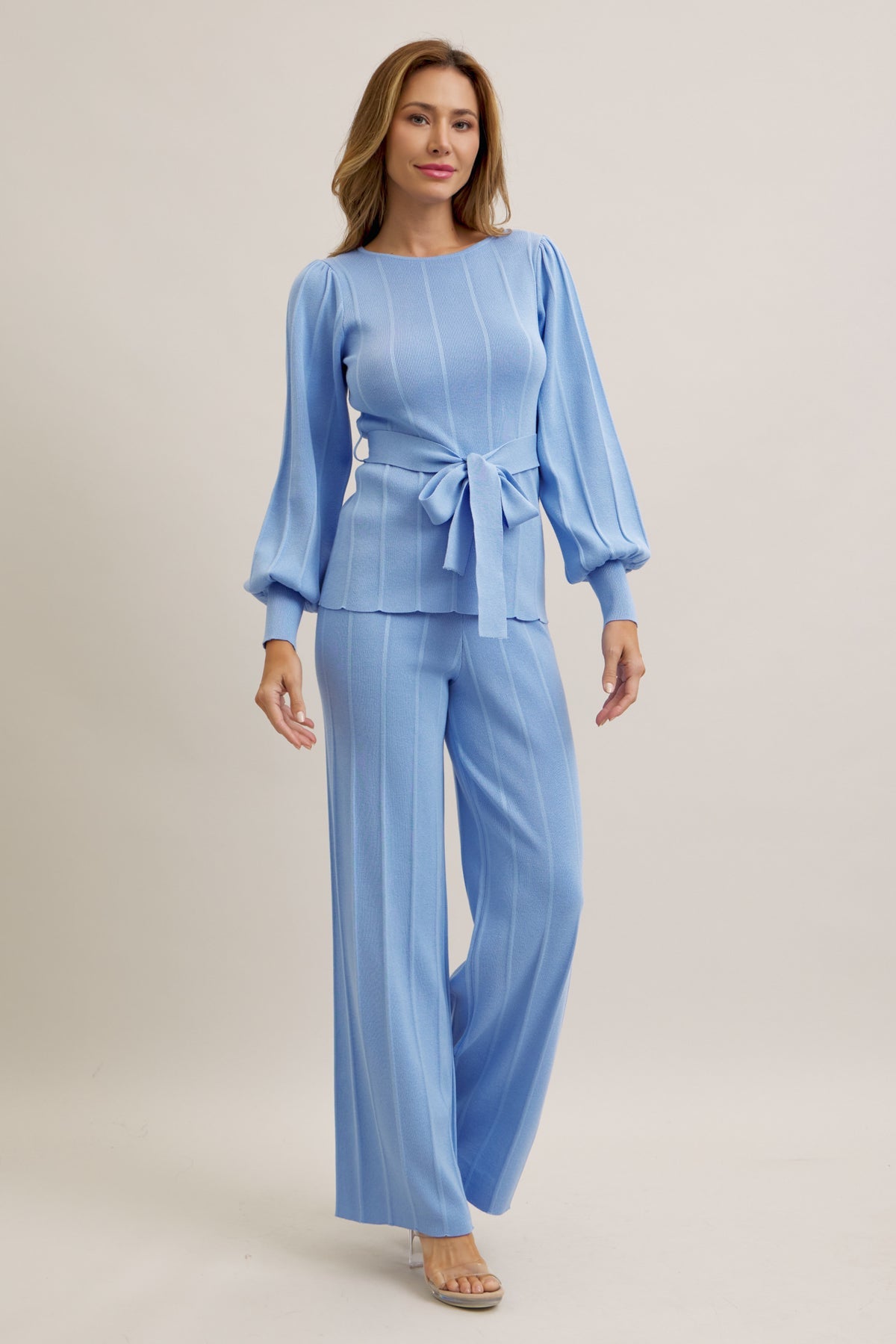 PORTOFINO BLUE KNITTED SET