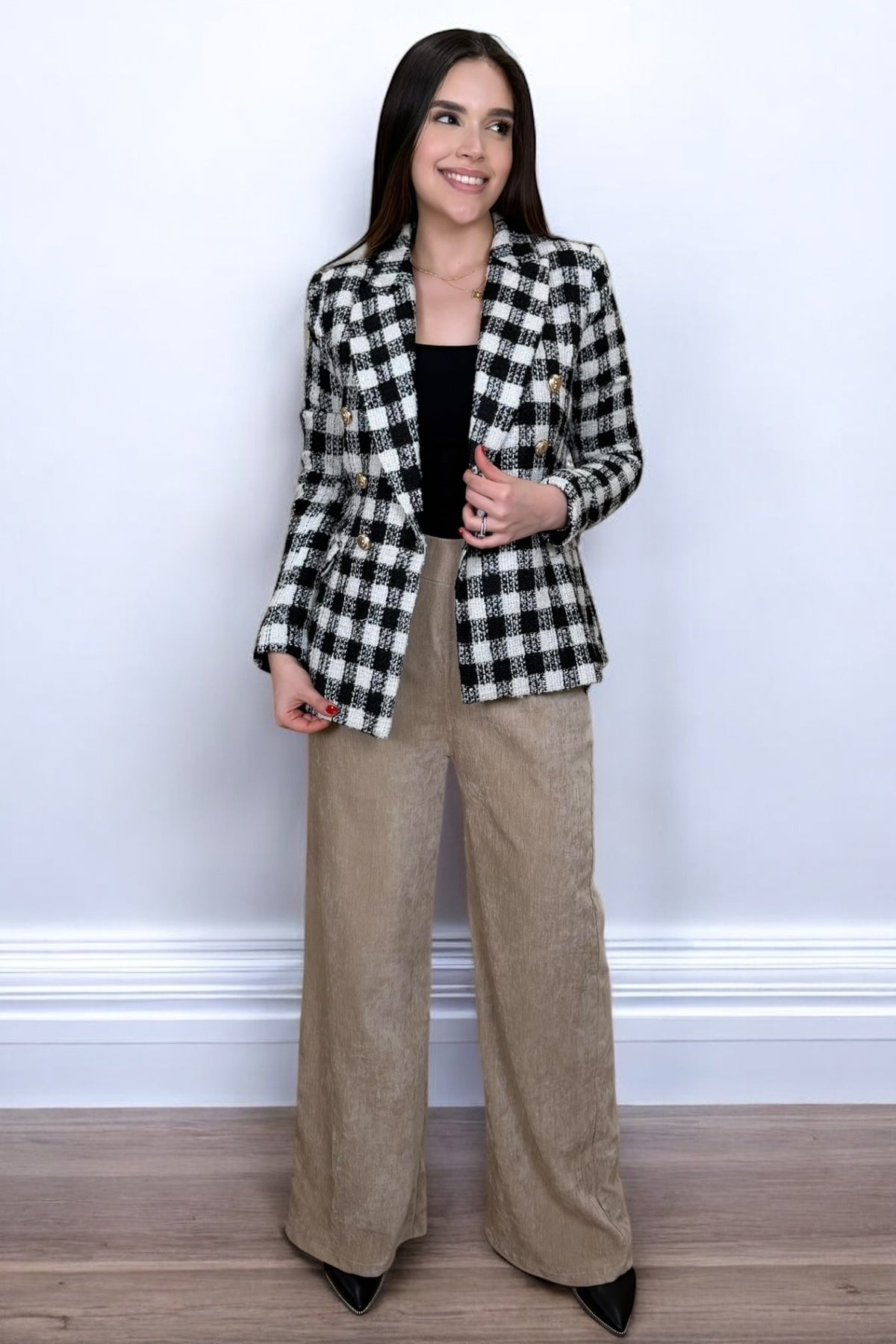 PARISIAN LUXE TWEED BLAZER - BLACK