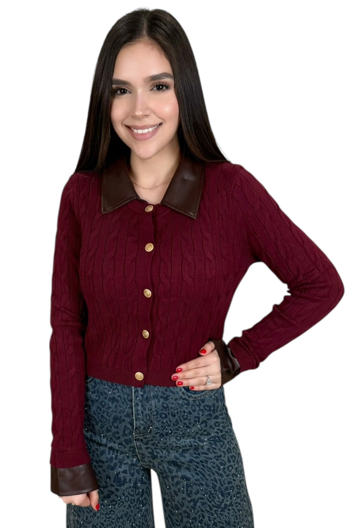 MONACO SWEATER - BURGUNDY