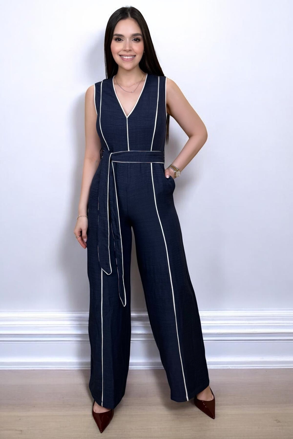SHARON NAVY JUMPSUIT