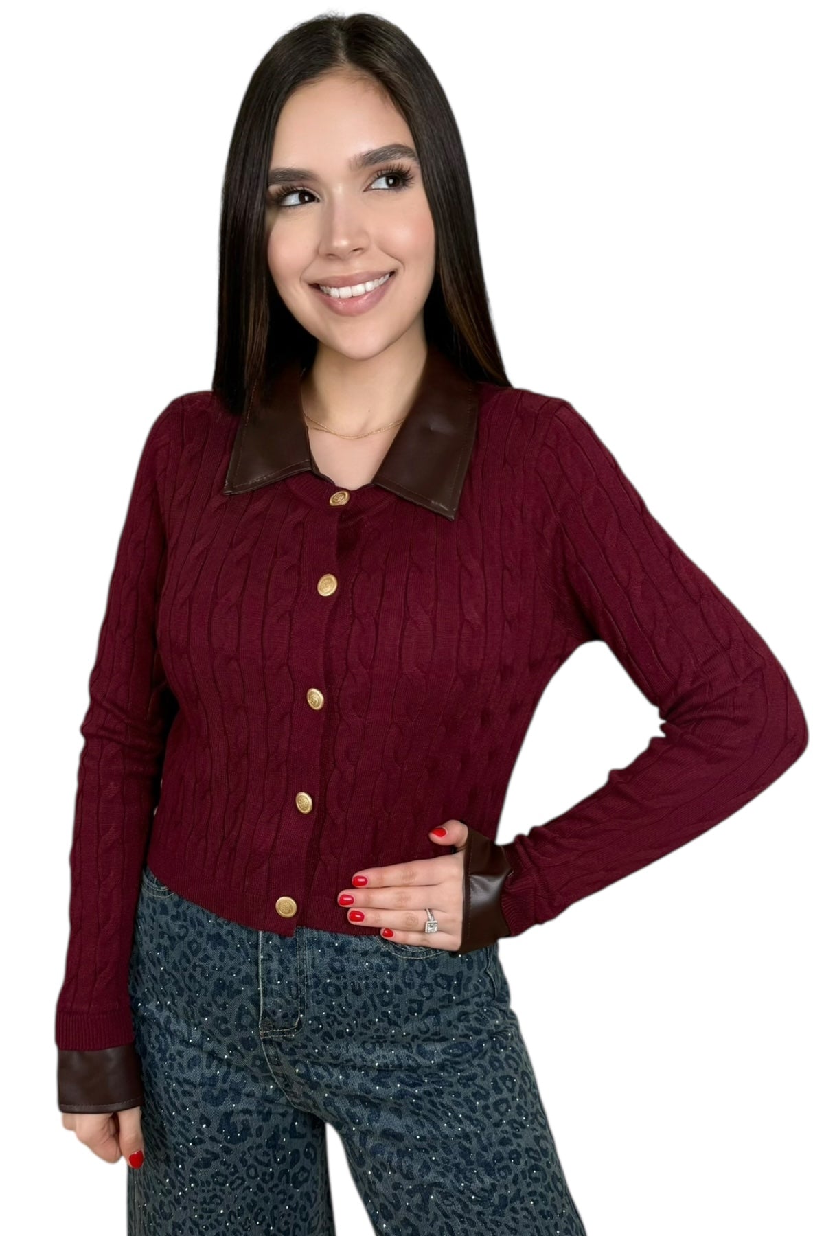 MONACO SWEATER - BURGUNDY
