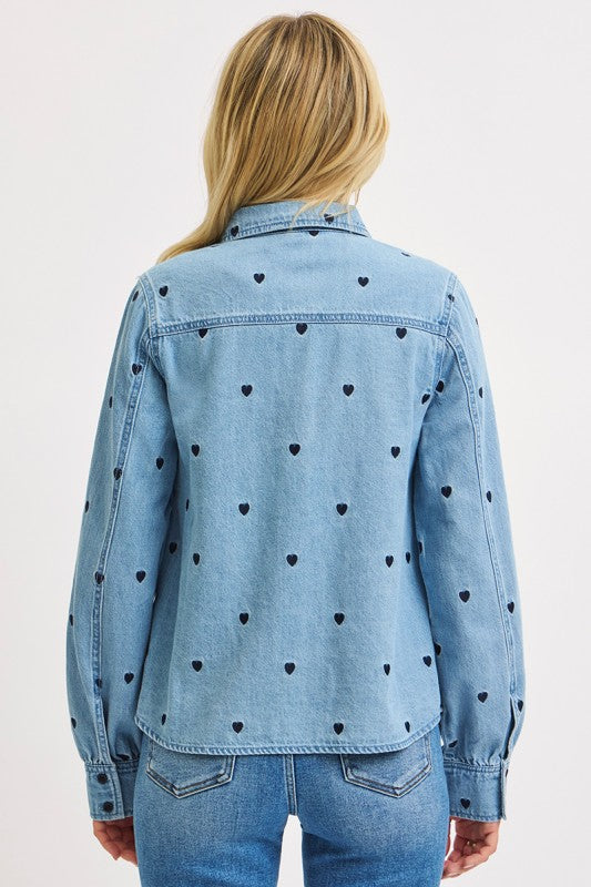 DENIM HEART TOP