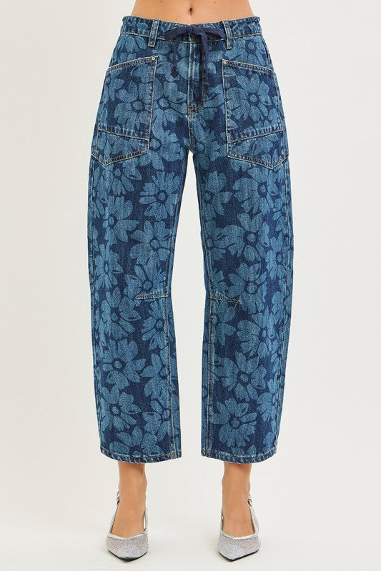 FLORAL PRINT CROPPED BARREL