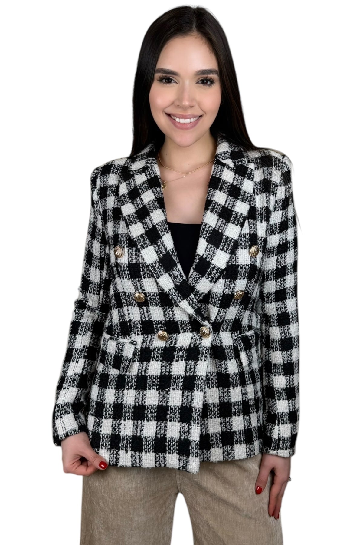 PARISIAN LUXE TWEED BLAZER - BLACK