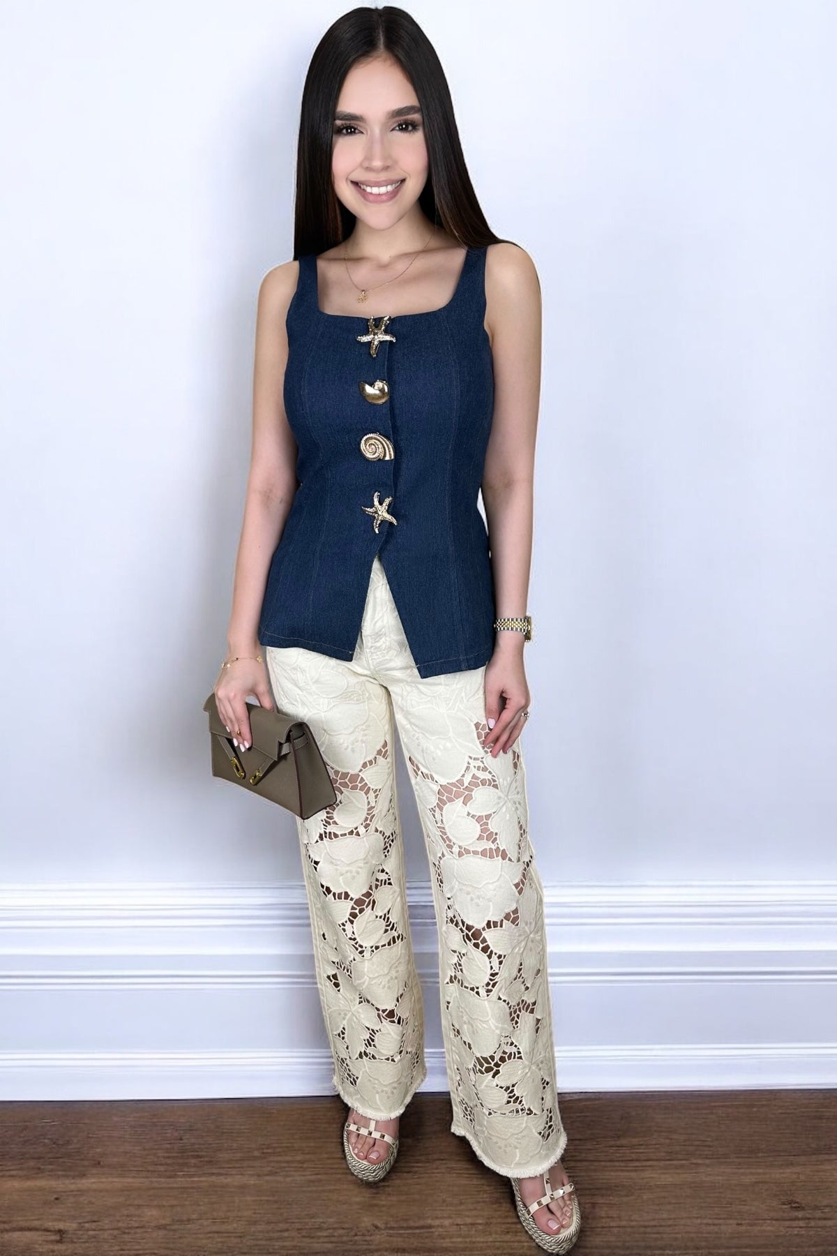 BORDADO JEANS - BEIGE