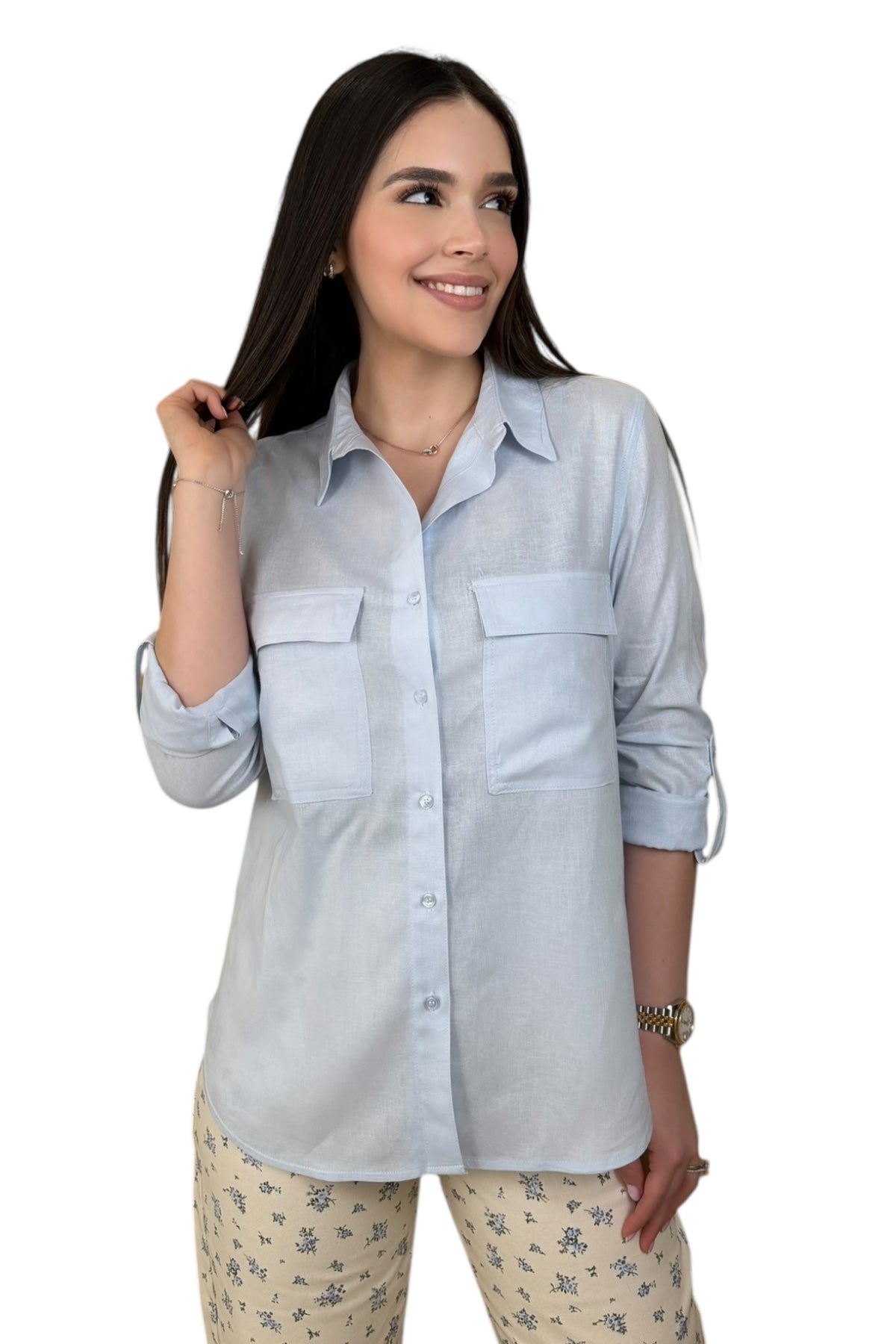 CELESTE LINEN BLOUSE