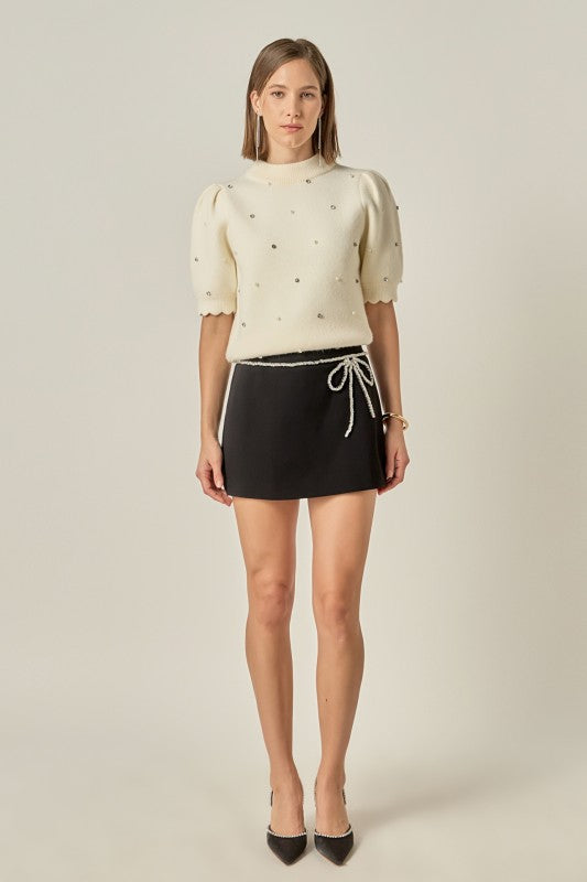 CRYSTAL PEARL SWEATER TOP