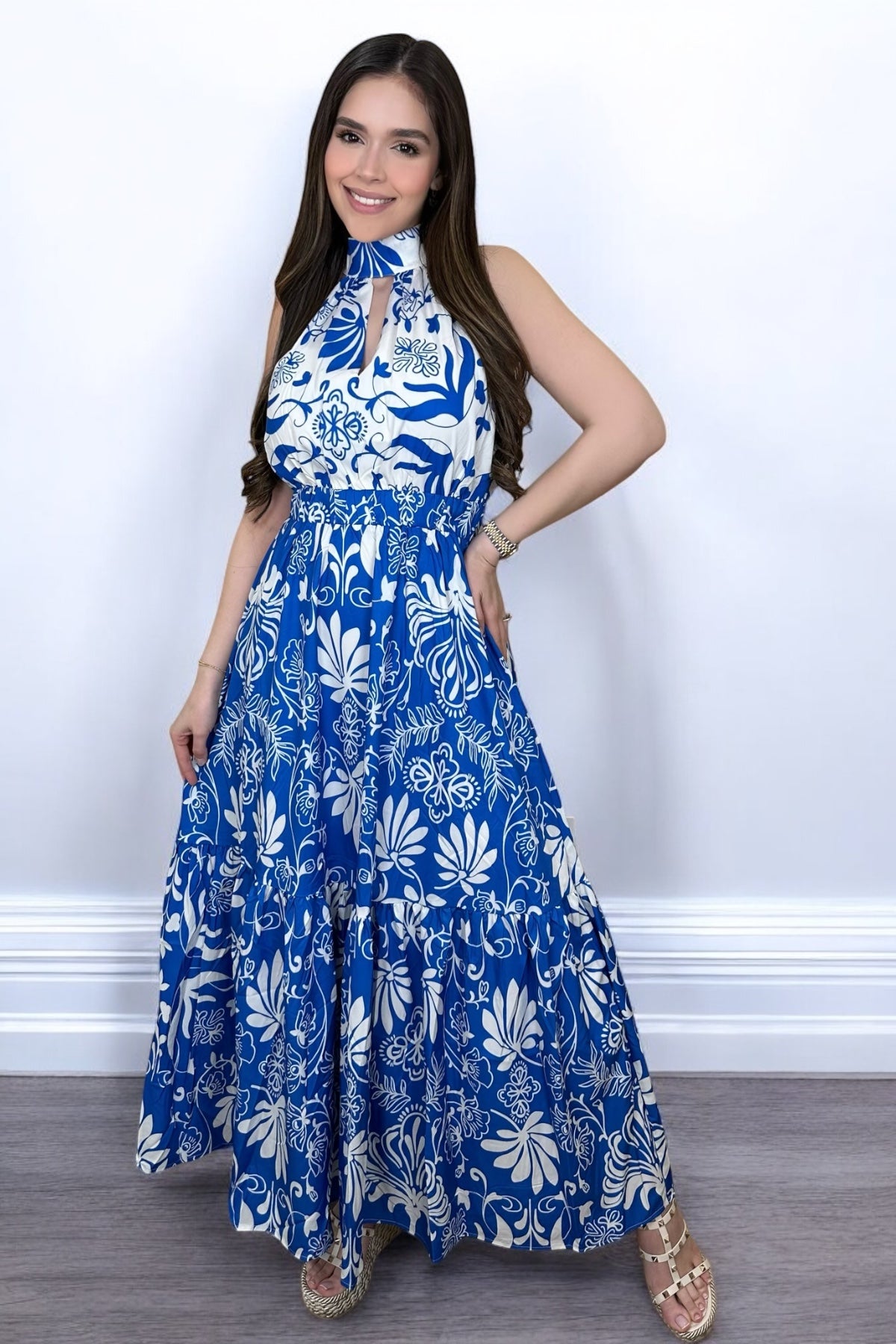 ZOÉ PRINT BLUE DRESS