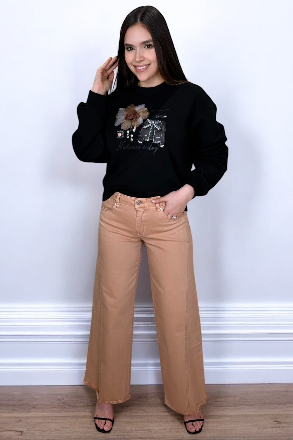 APRICOT WIDE LEG JEANS