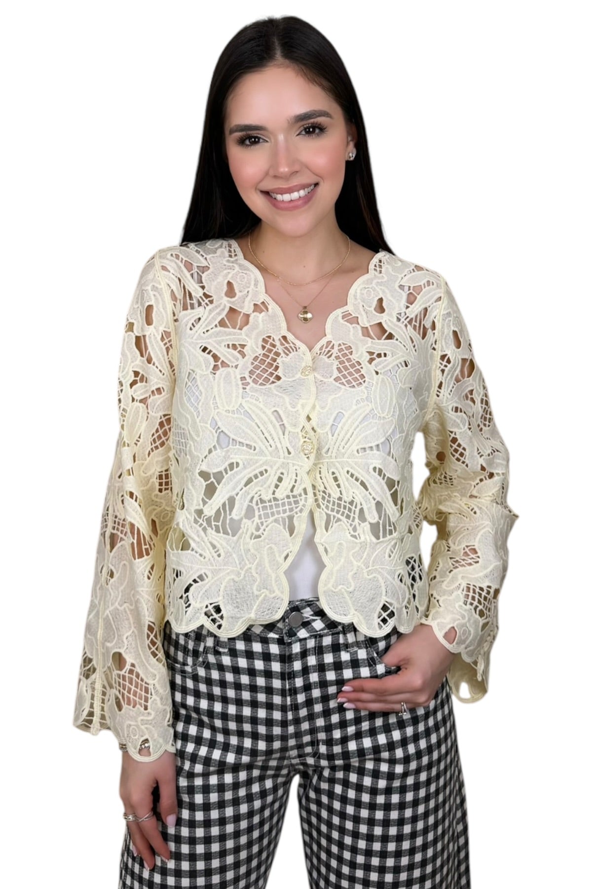 ETERNAL LACE BLOUSE - BUTTER YELLOW