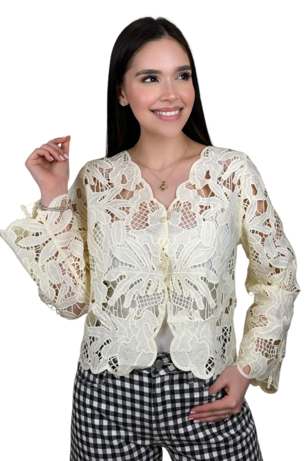 ETERNAL LACE BLOUSE - BUTTER YELLOW