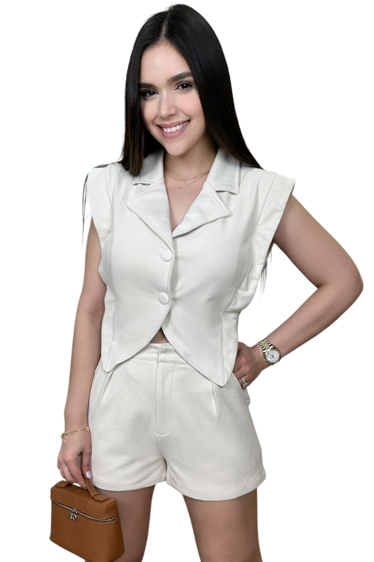 FANCY SHORT SET - IVORY