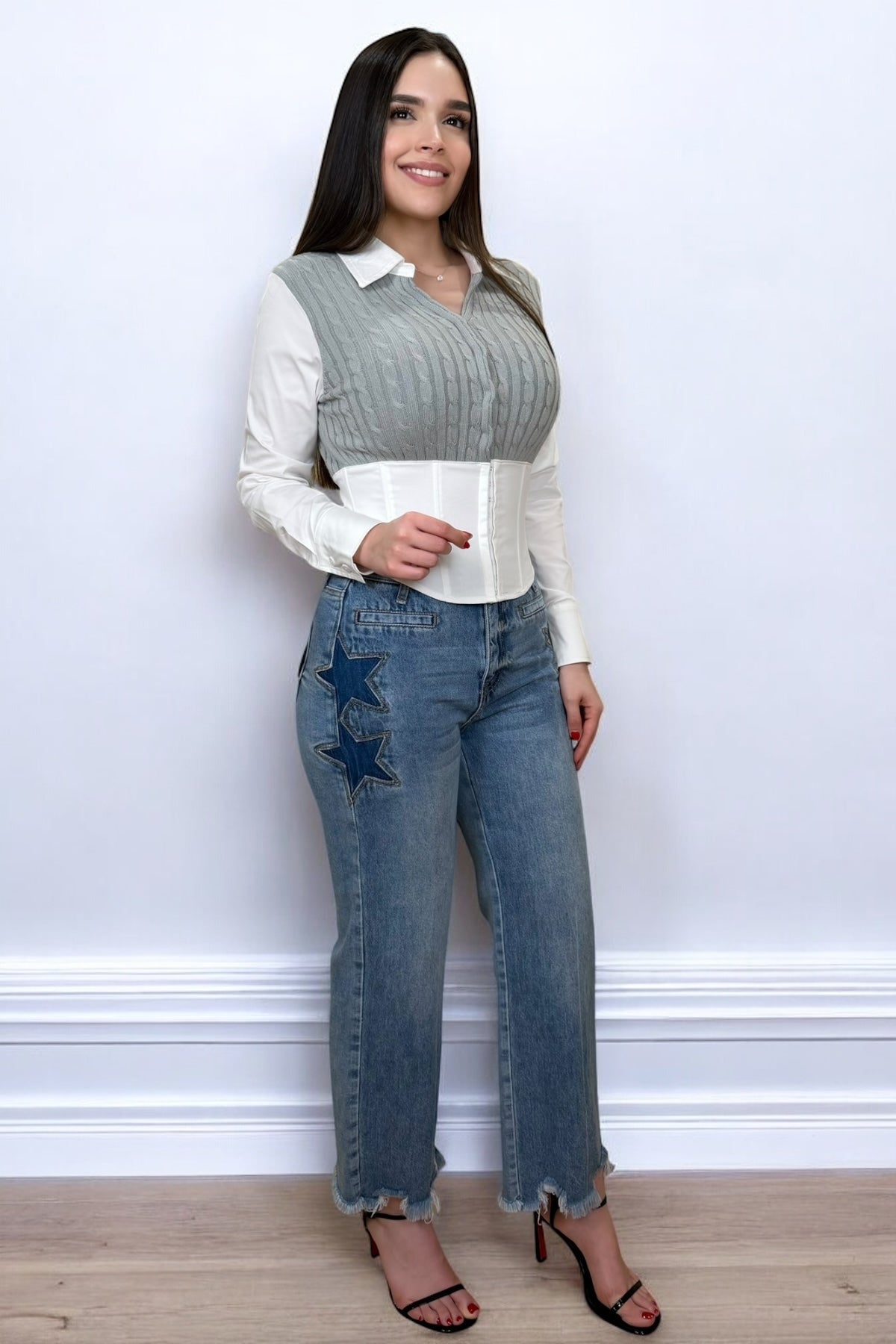 THE CORSET SHIRT - GREY