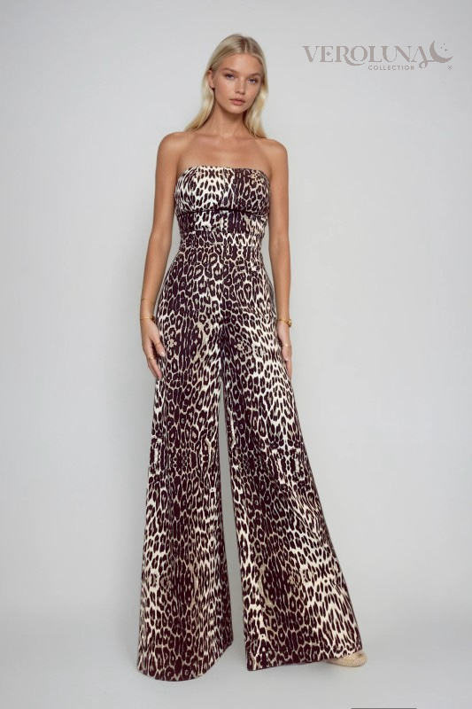 LEOPARD DENIM JUMPSUIT