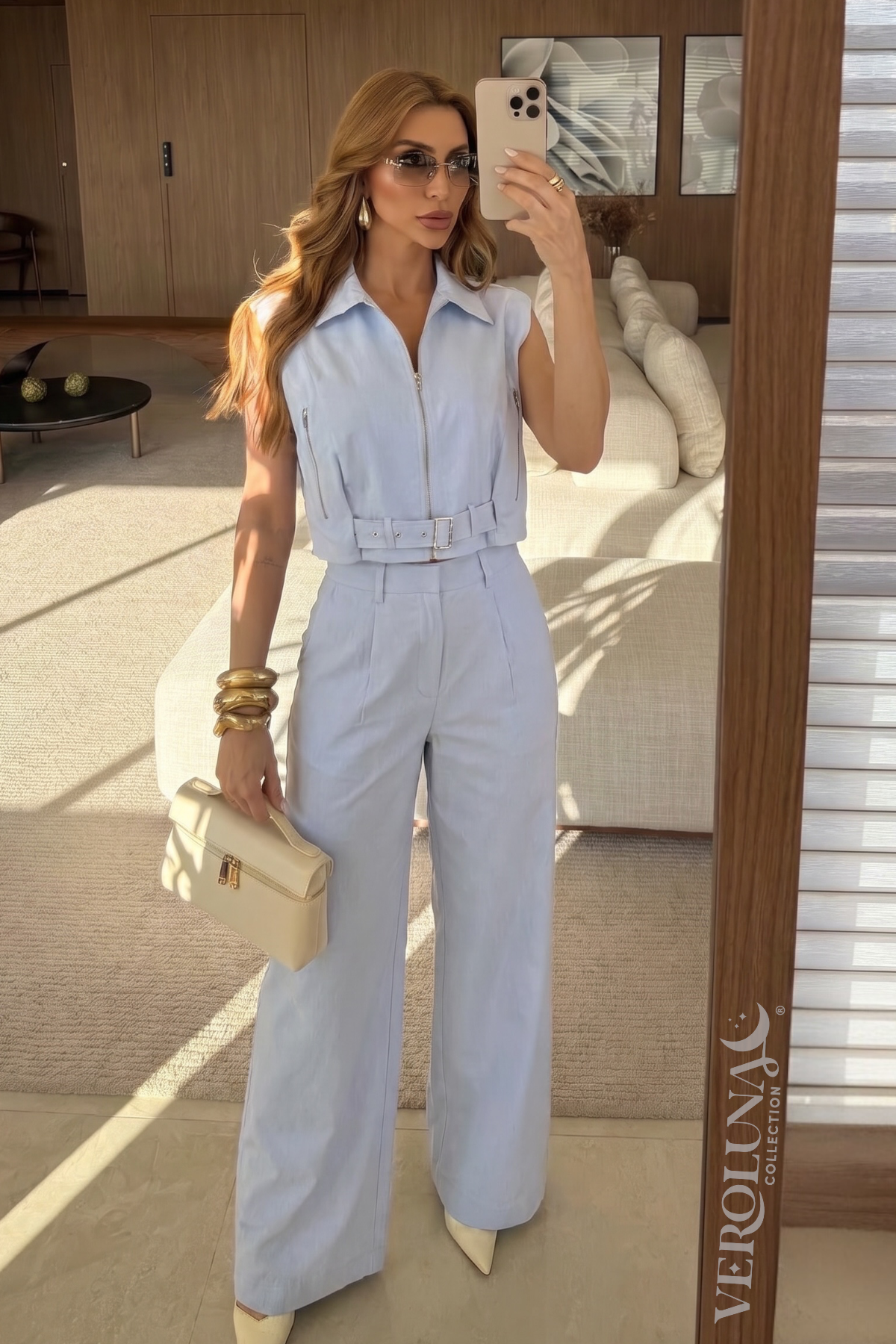 CITY GIRL PANT SET - BLUE