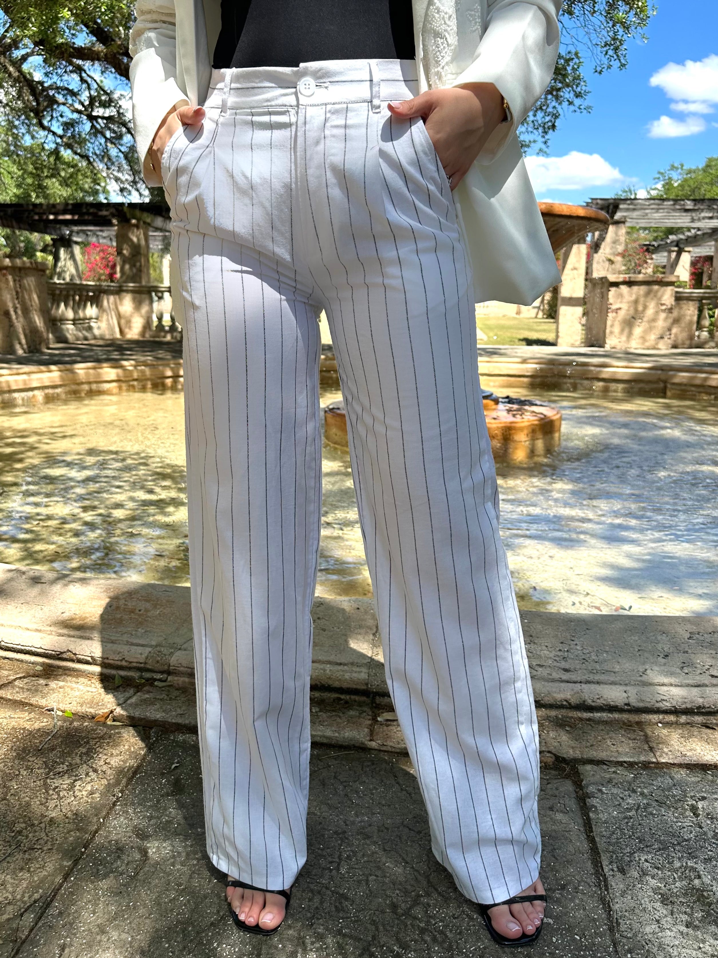 LINEN PANTS - WHITE