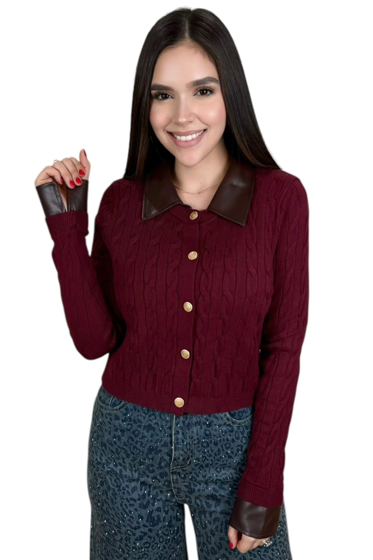 MONACO SWEATER - BURGUNDY