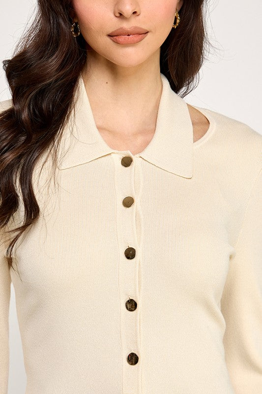 SIGNATURE KNIT TOP - CREAM