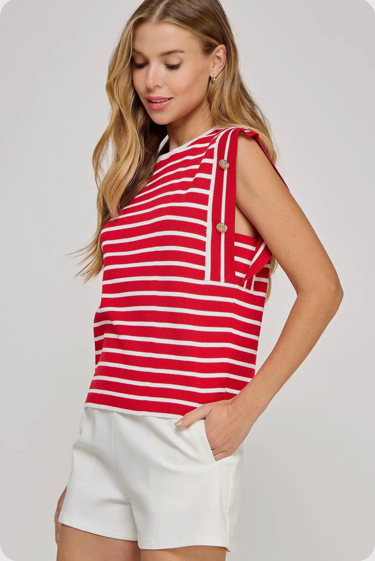 THE STRIPE TOP - RED