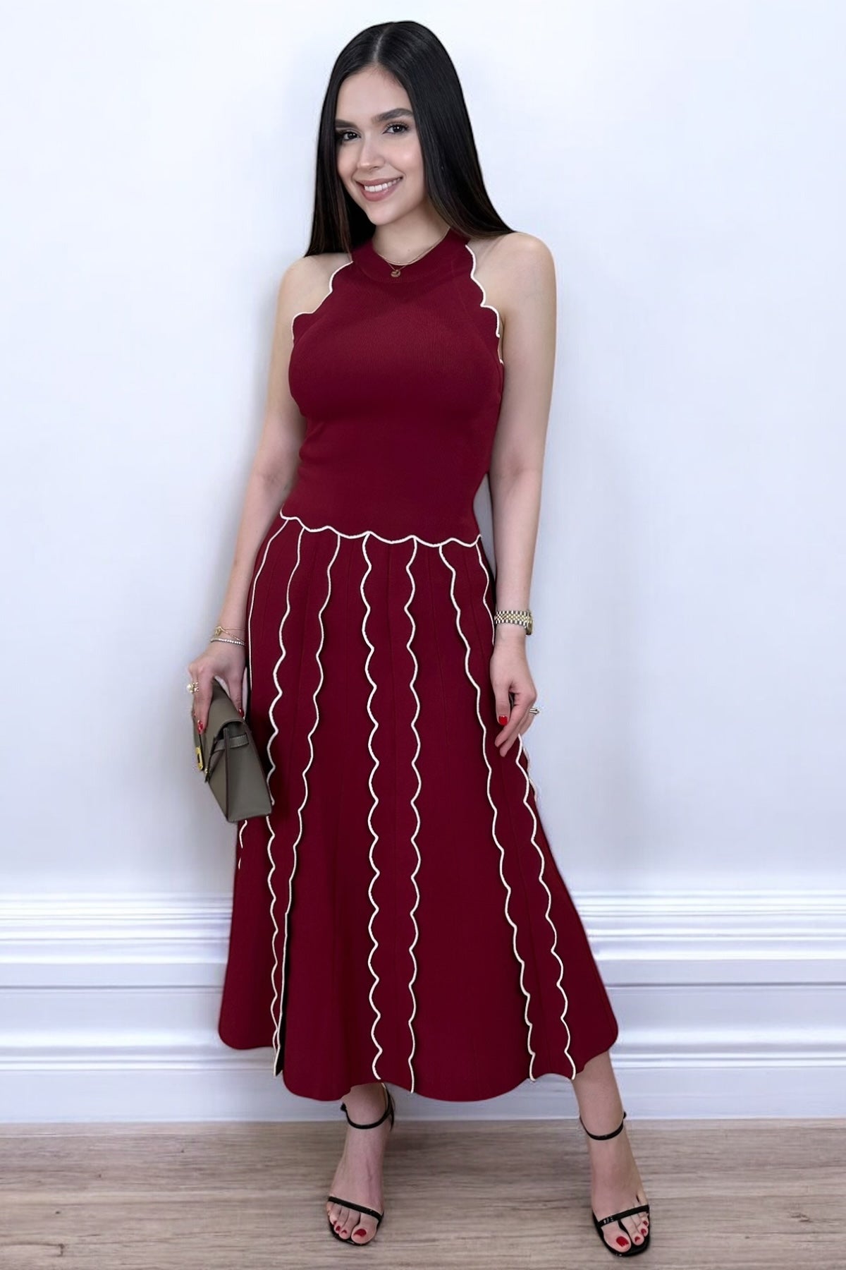 LUXE BURGUNDY SKIRT SET