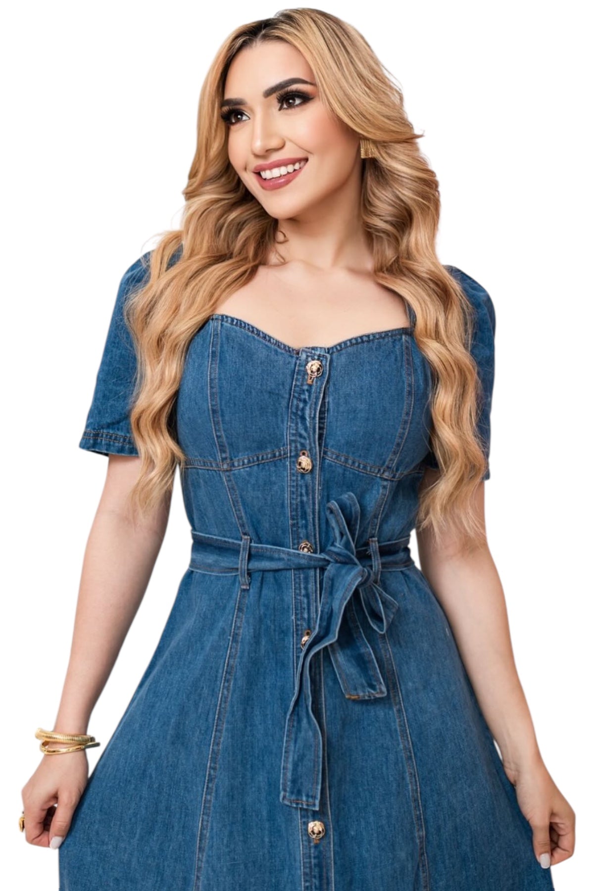 FLOWER DENIM DRESS - PRE ORDER