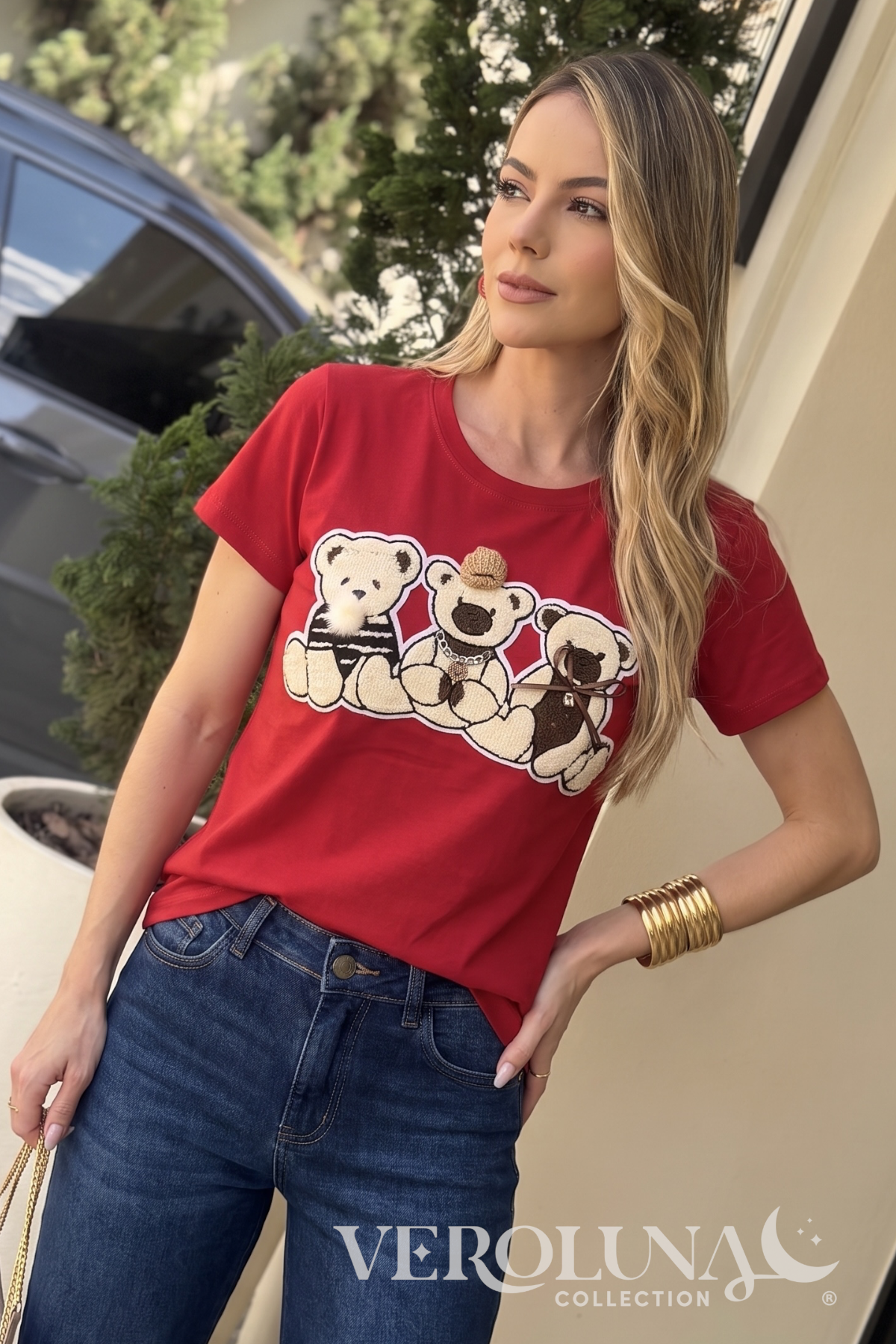 RED TEDDY BEAR TEE