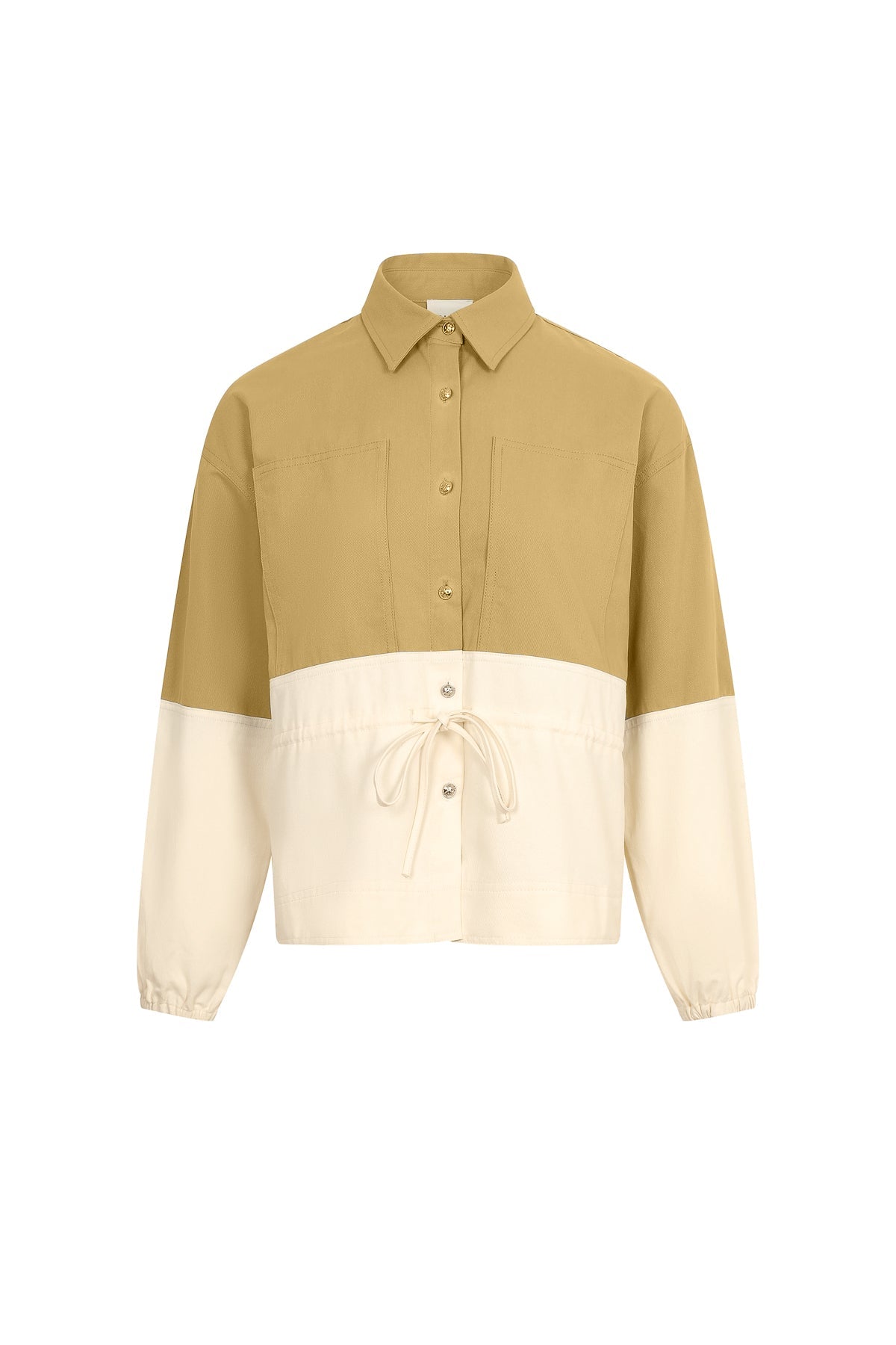 CONTRAST KHAKI/CREAM JACKET