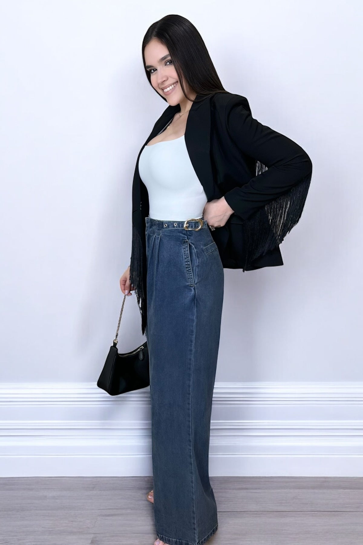 GOLD DENIM PALAZZO JEAN