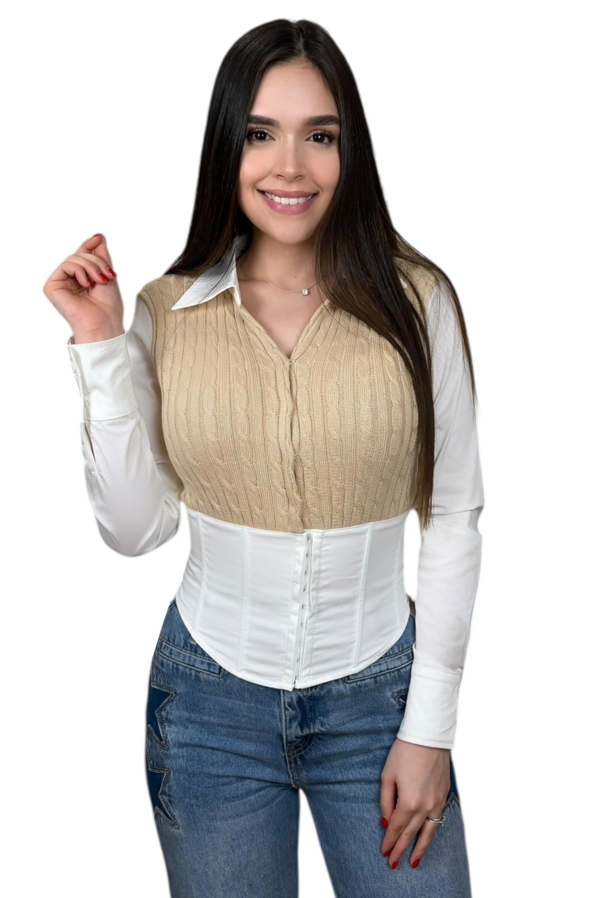 THE CORSET SHIRT - BEIGE
