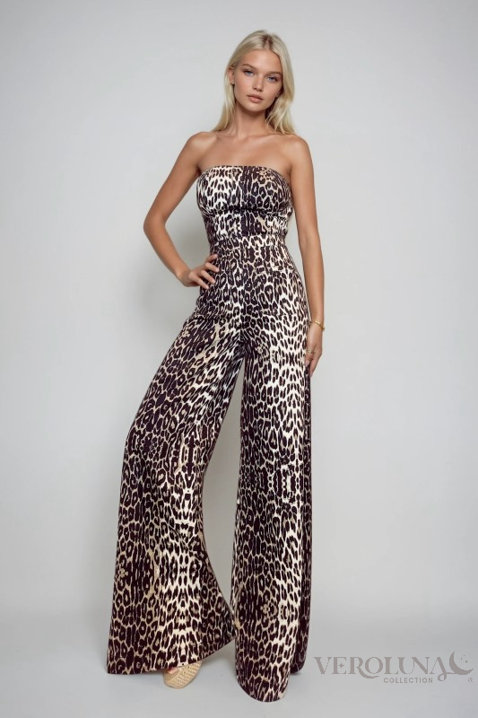 LEOPARD DENIM JUMPSUIT