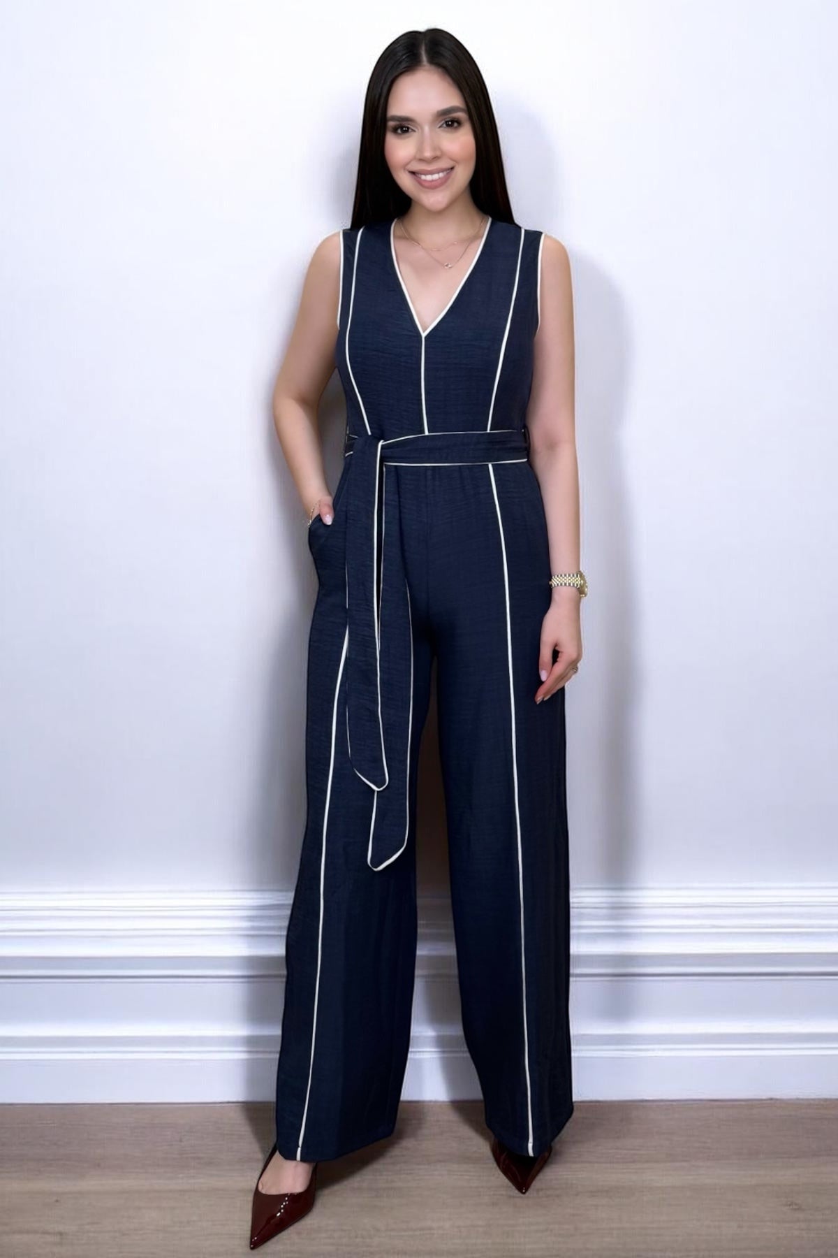 SHARON NAVY JUMPSUIT