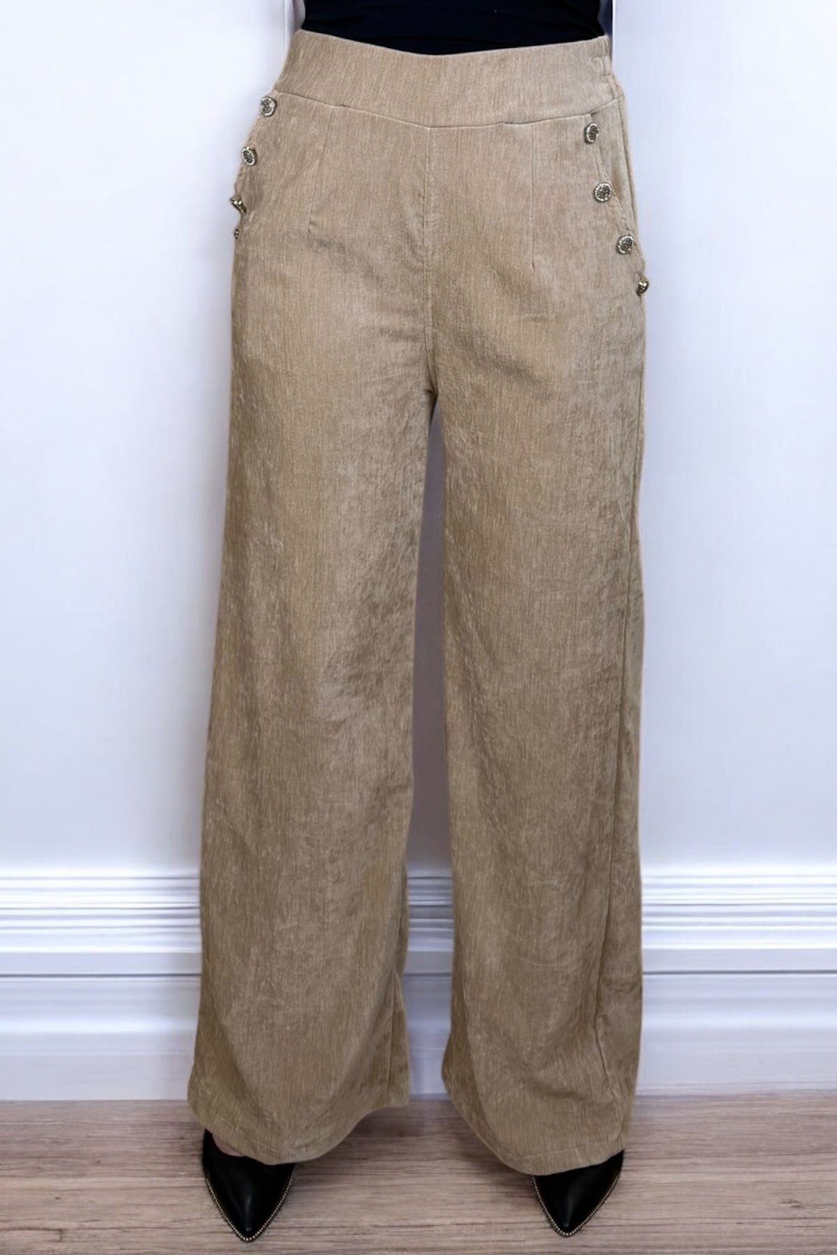 ITALIAN VELVET PANTS - BEIGE