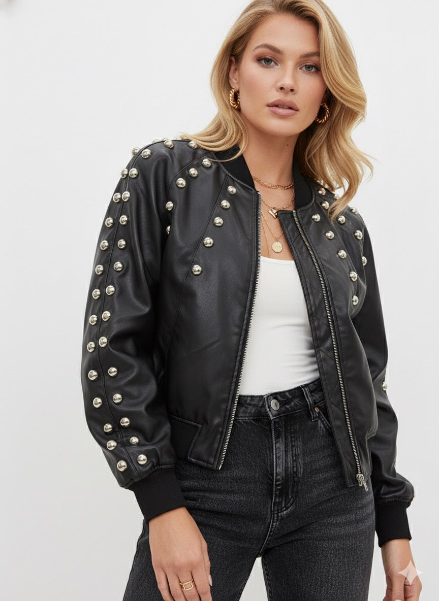 STUDDED LEATHER JACKET