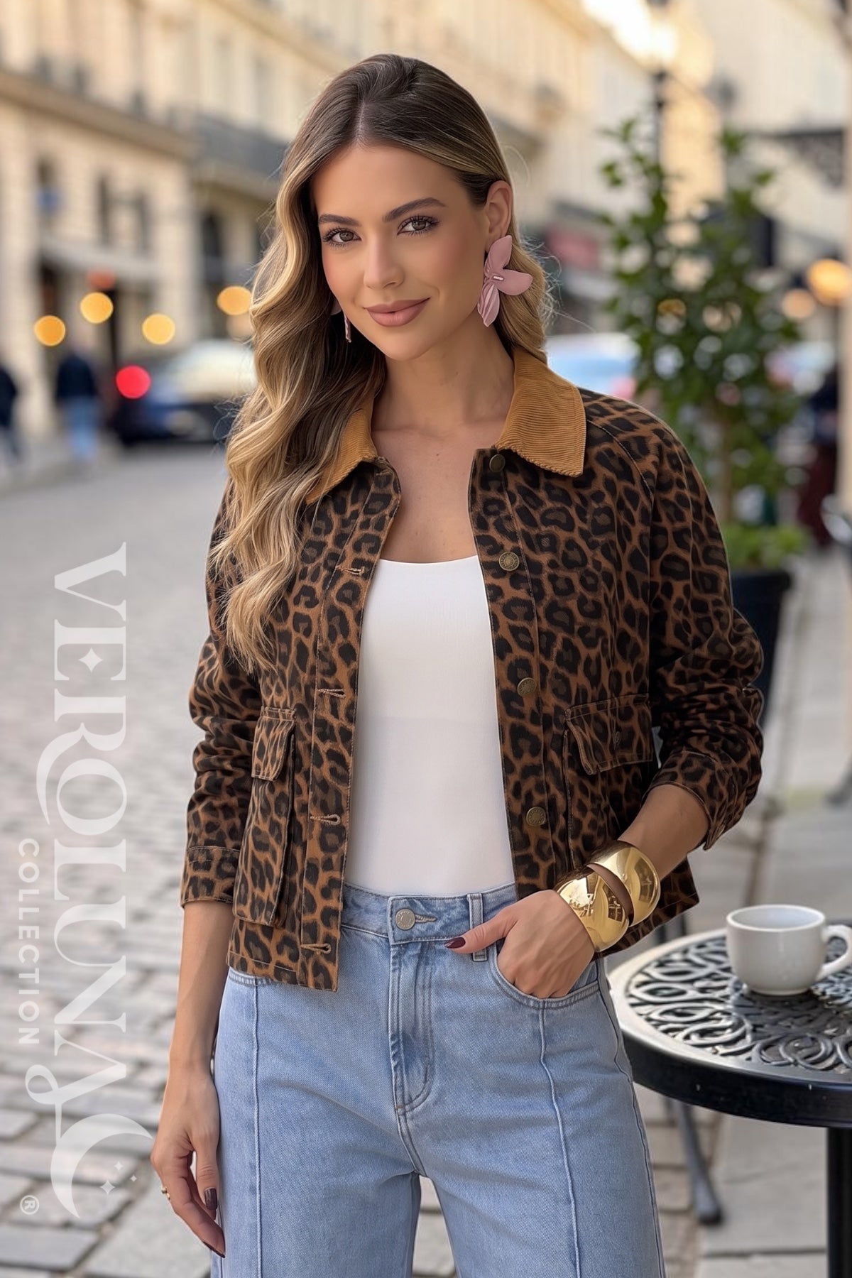 LEOPARD CORDUROY JACKET