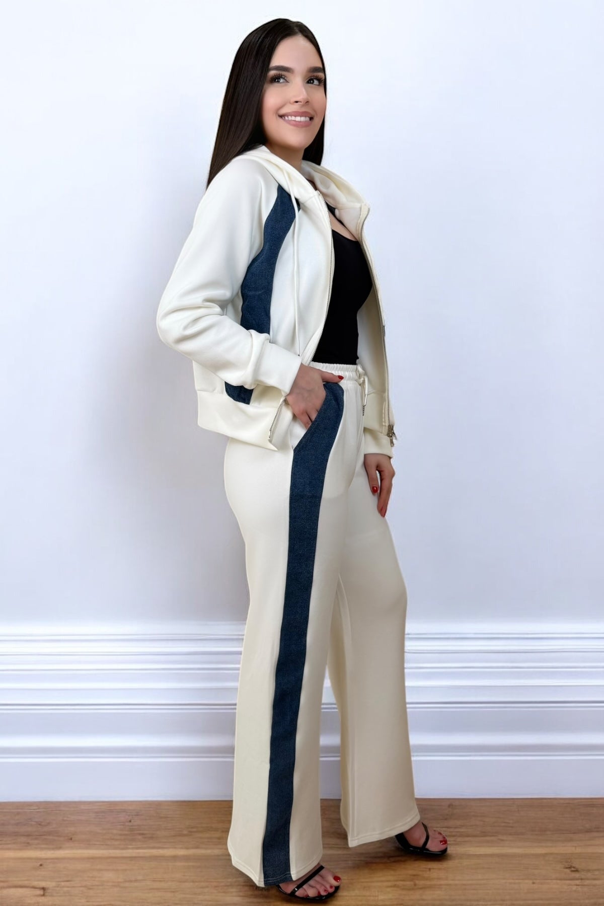 COMFY SET DENIM/WHITE