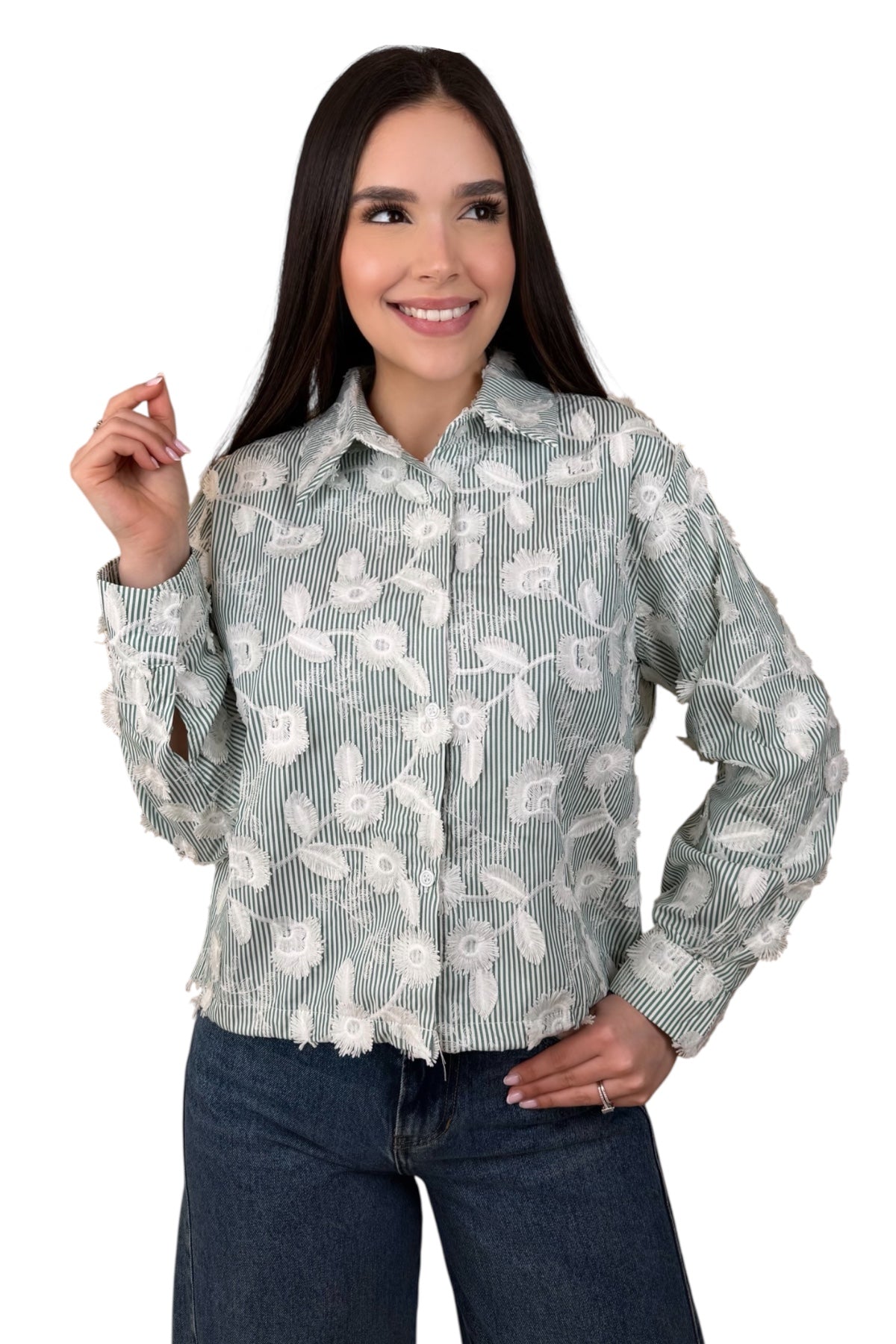 STRIPES BLOOM BLOUSE