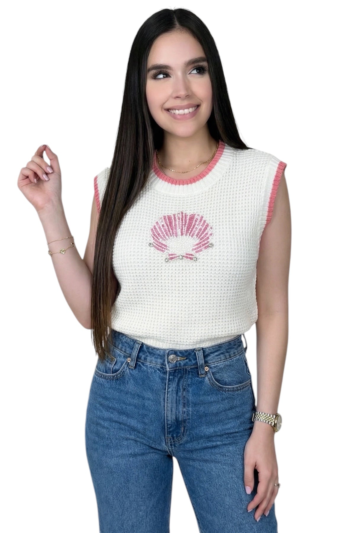 SEASHELL KNIT TOP
