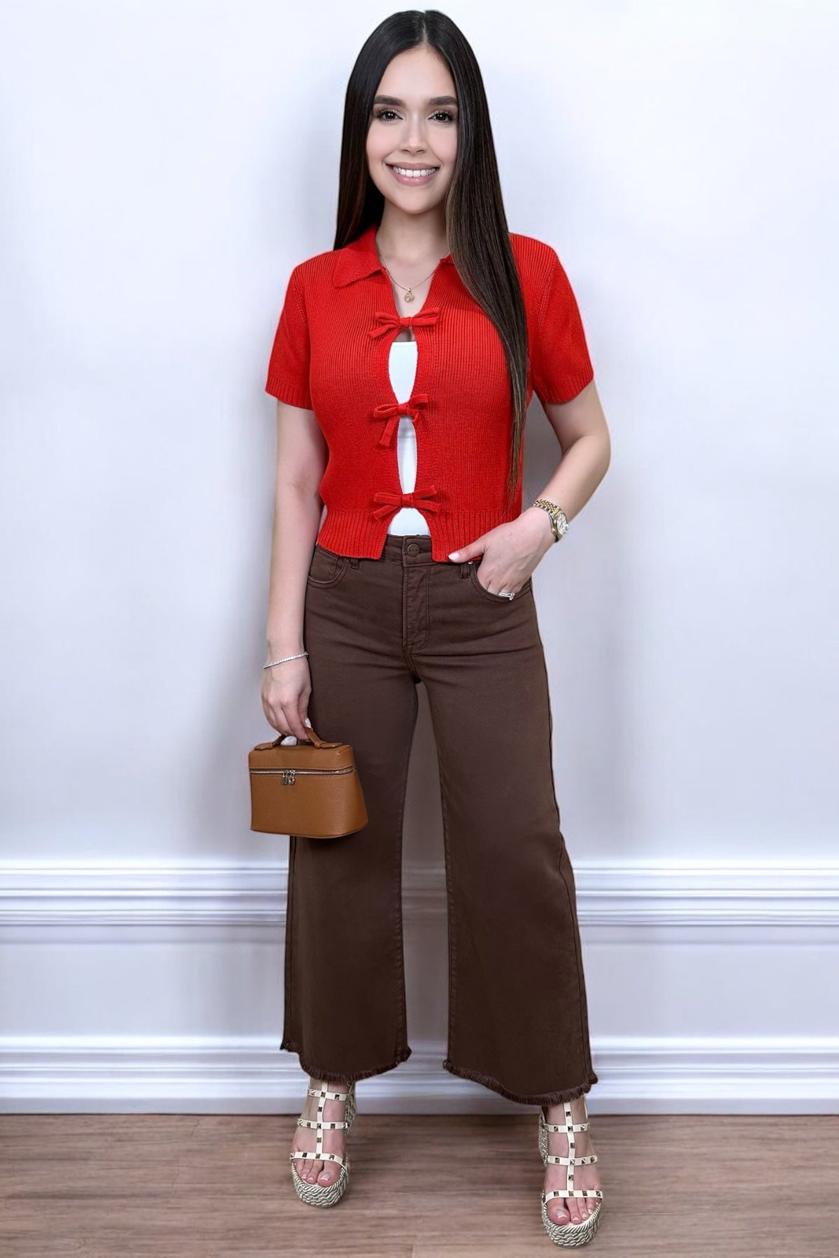 AMORE BOW TOP - RED