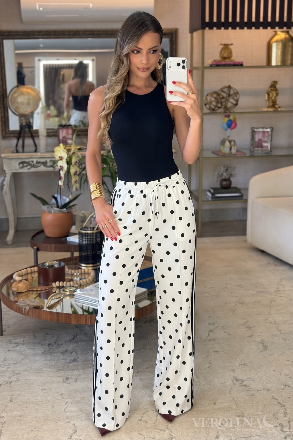 PARIS POLKA DOTS PANTS - WHITE