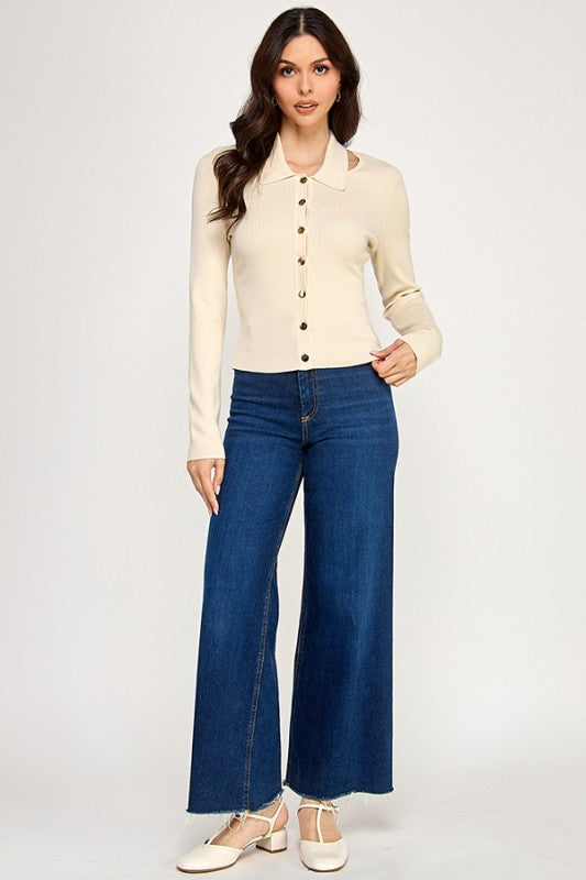 SIGNATURE KNIT TOP - CREAM