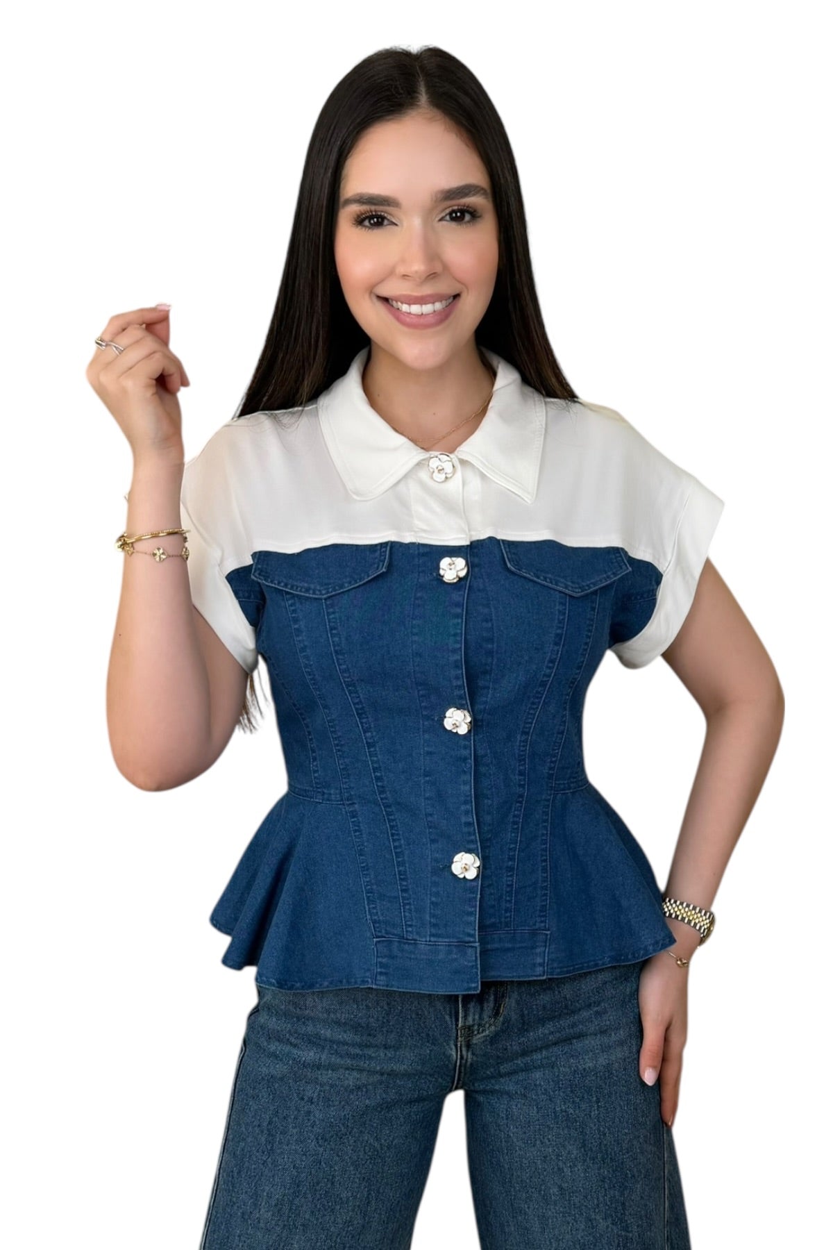 VICTORIA DENIM TOP