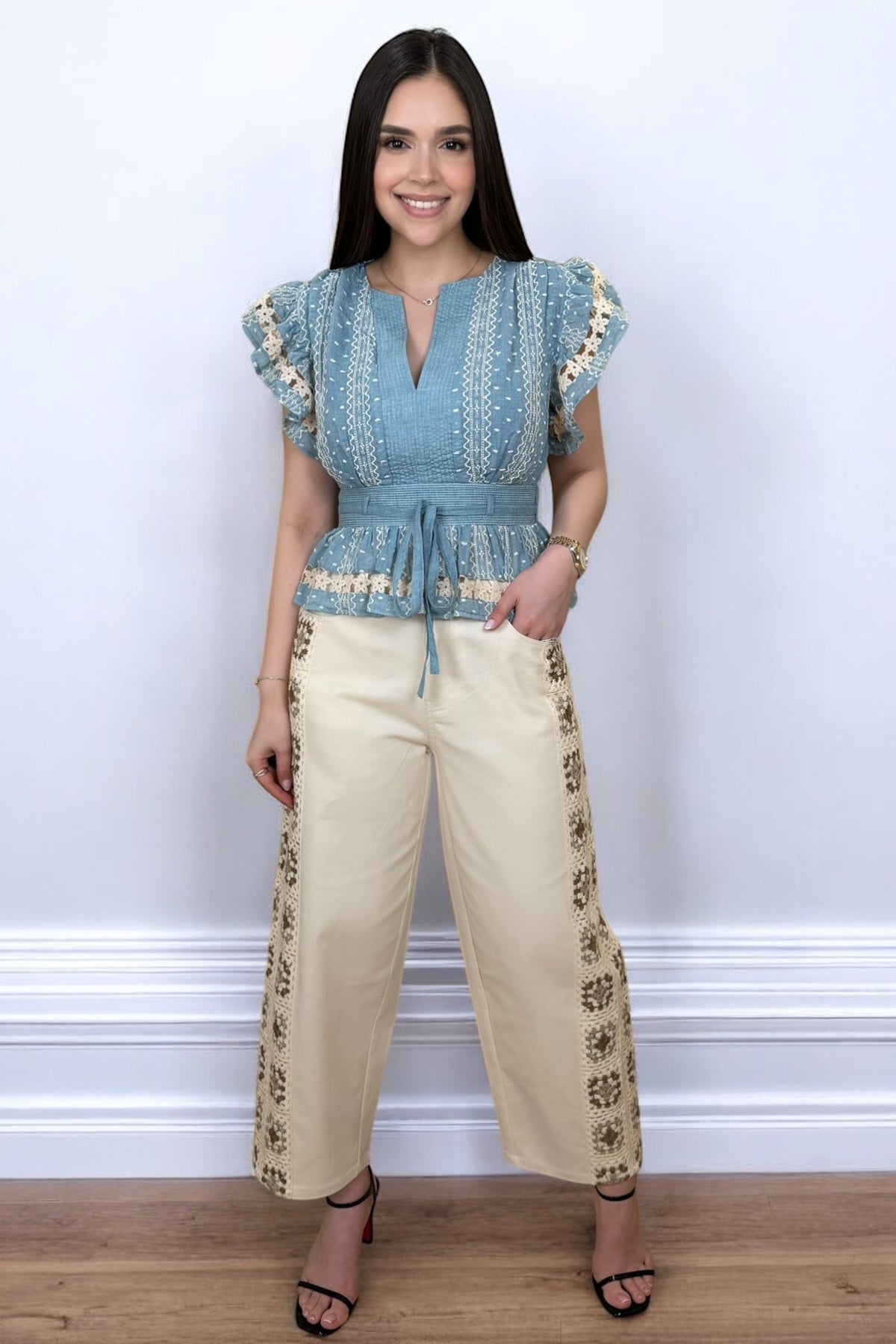 LA FLORÉ BLUE BLOUSE - PRE ORDER