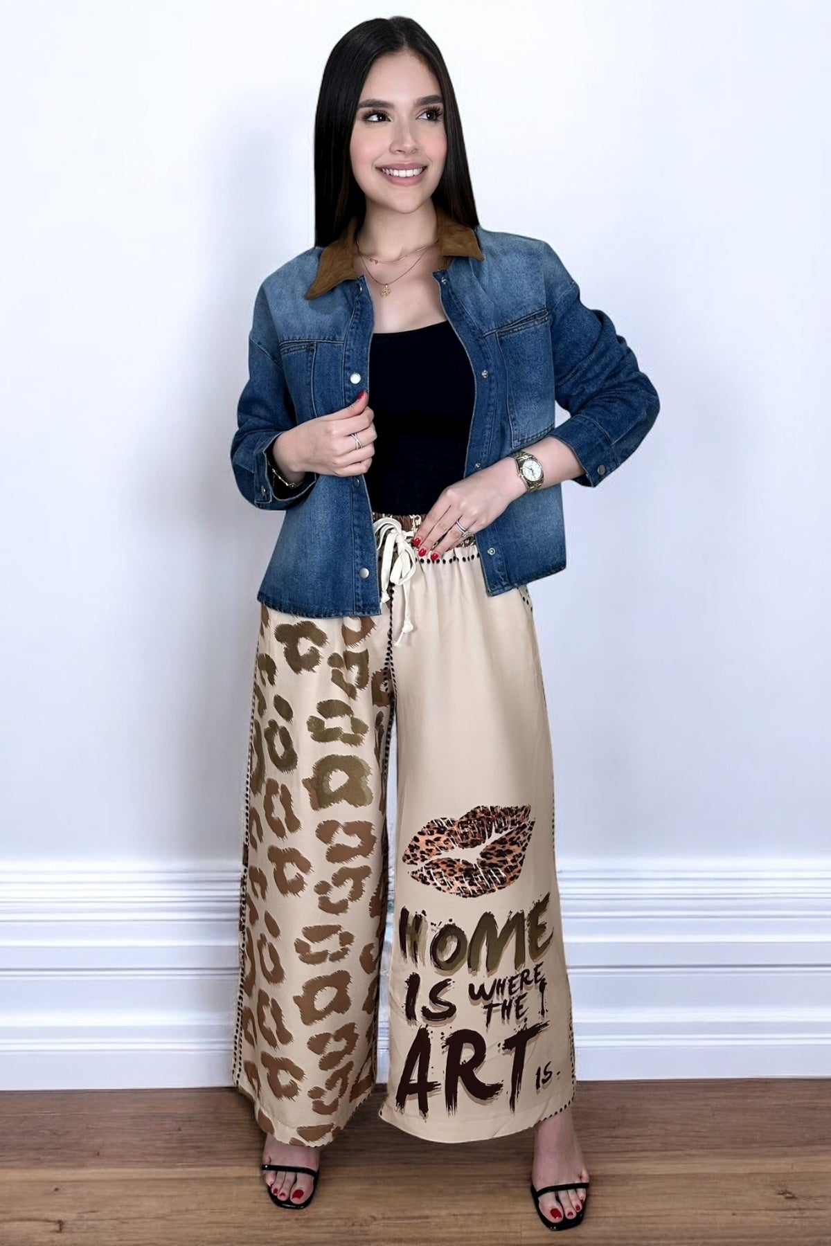 DENIM COLLARED SUEDE JACKET