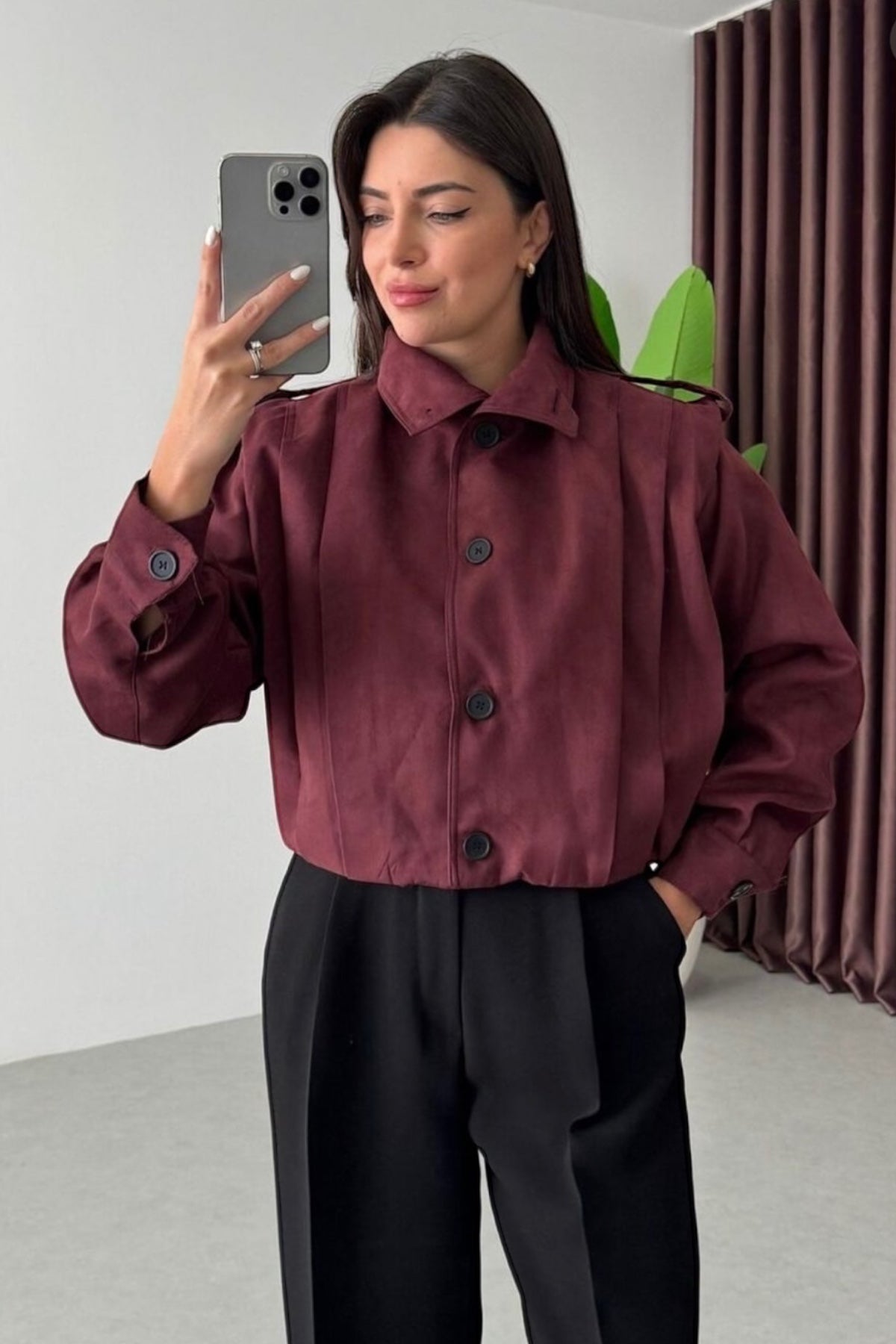 ISTANBUL BURGUNDY BOMBER JACKET