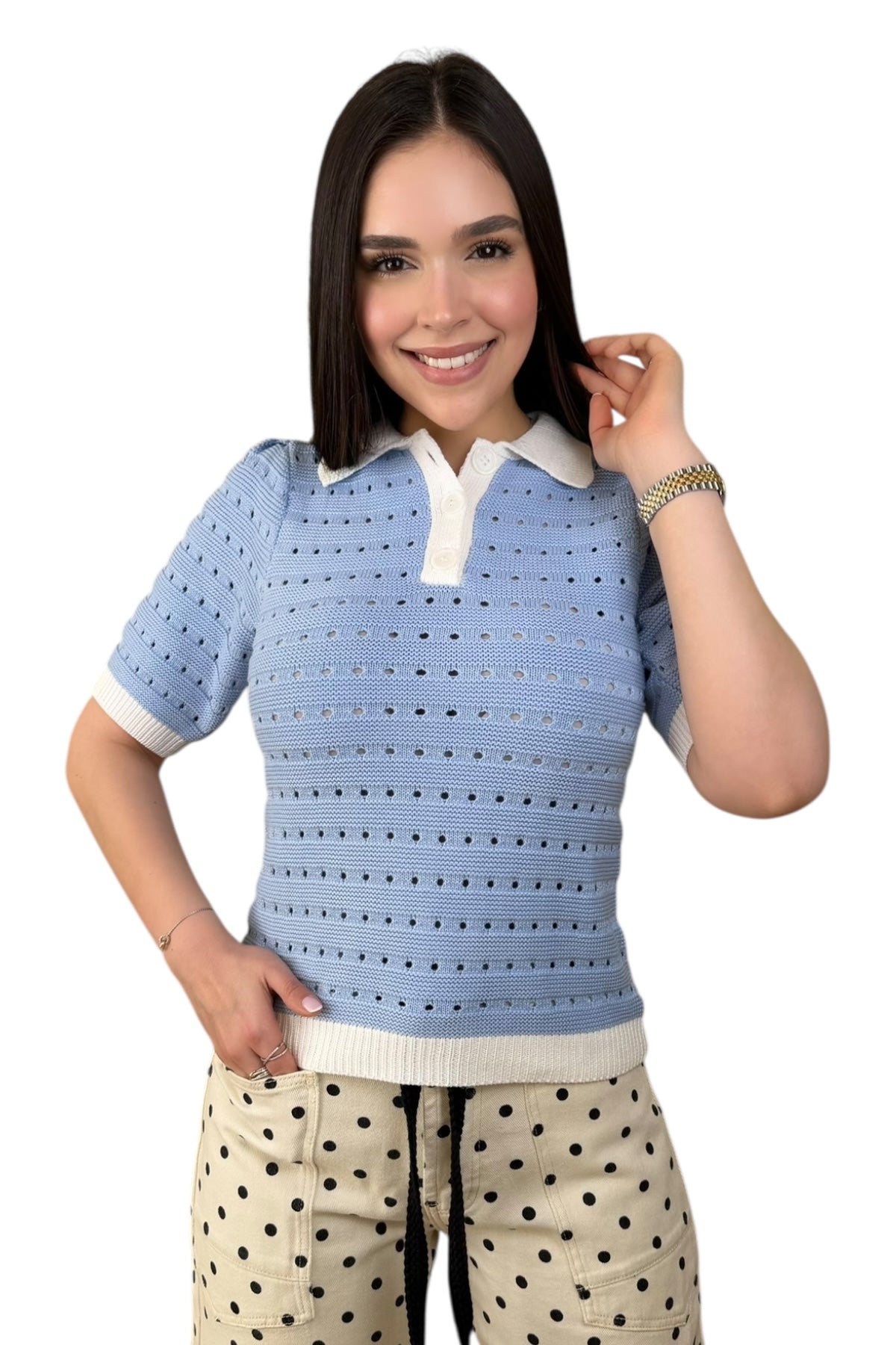 BLUE CHIC SWEATER TOP