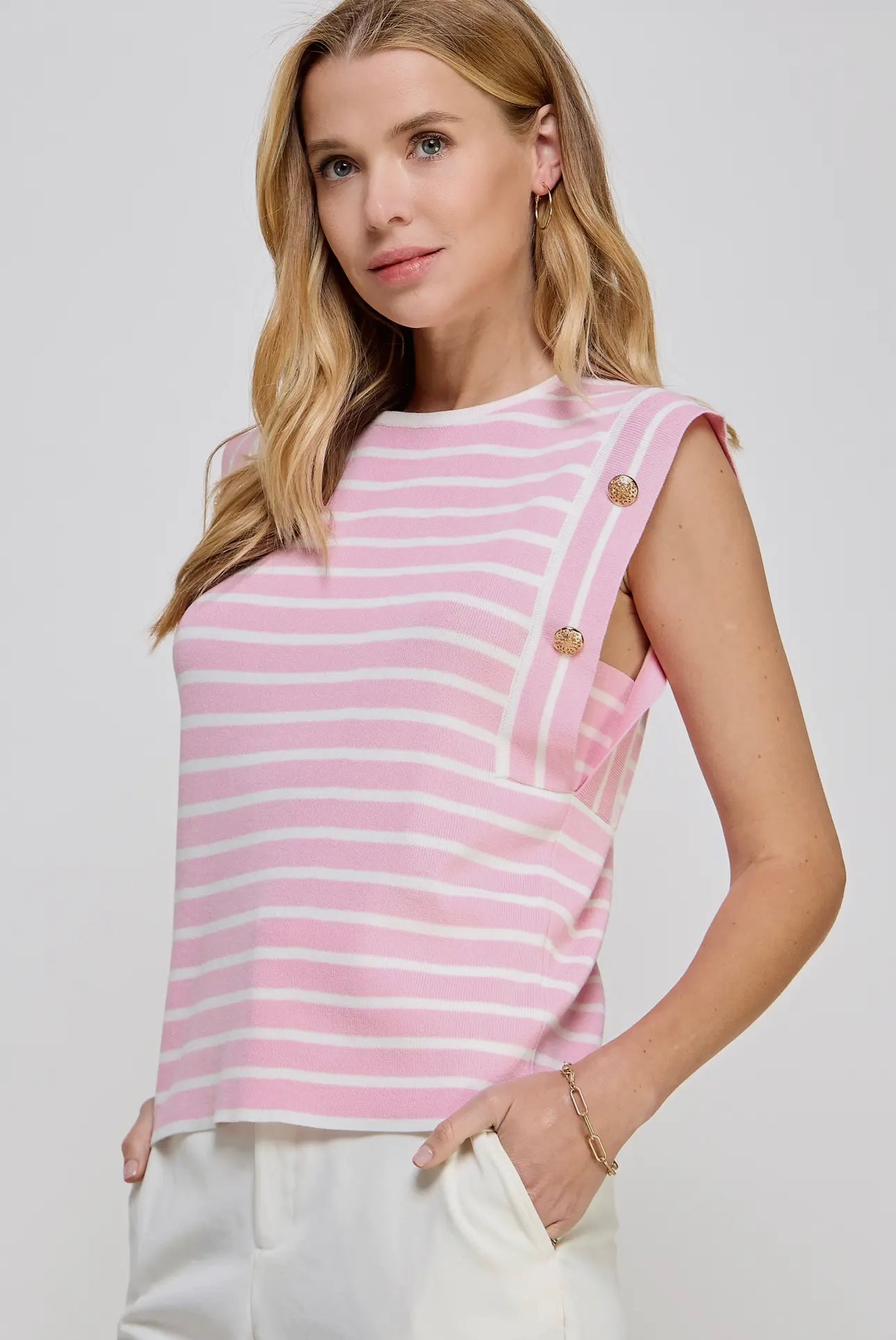 THE STRIPE TOP - LIGHT PINK